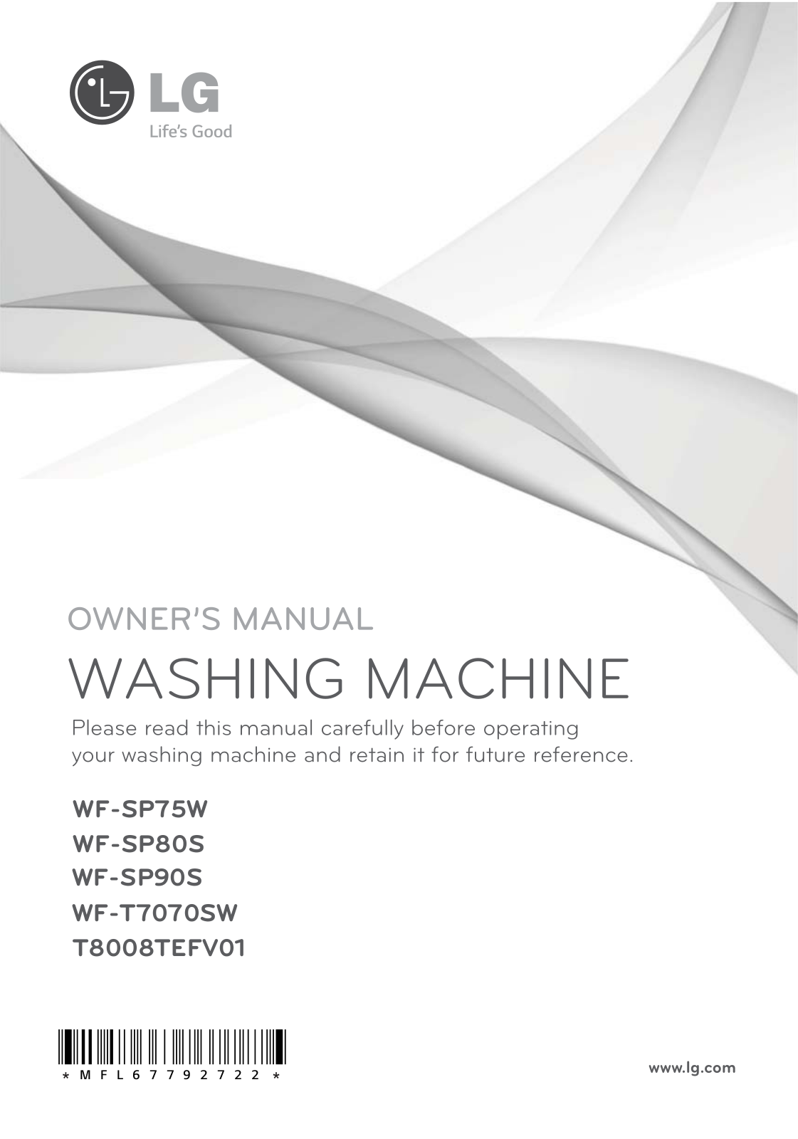 LG T7008TEFV01, WF-T7070SW Owner’s Manual