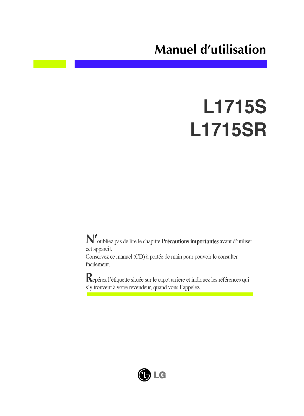 LG L1715S User Manual