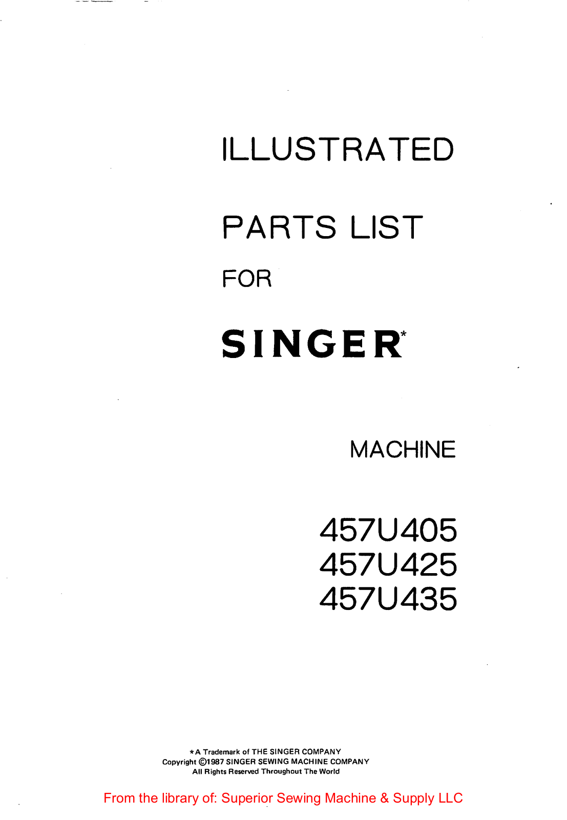Singer 457U405, 4457U25, 457U435 User Manual - ManualMachine.com