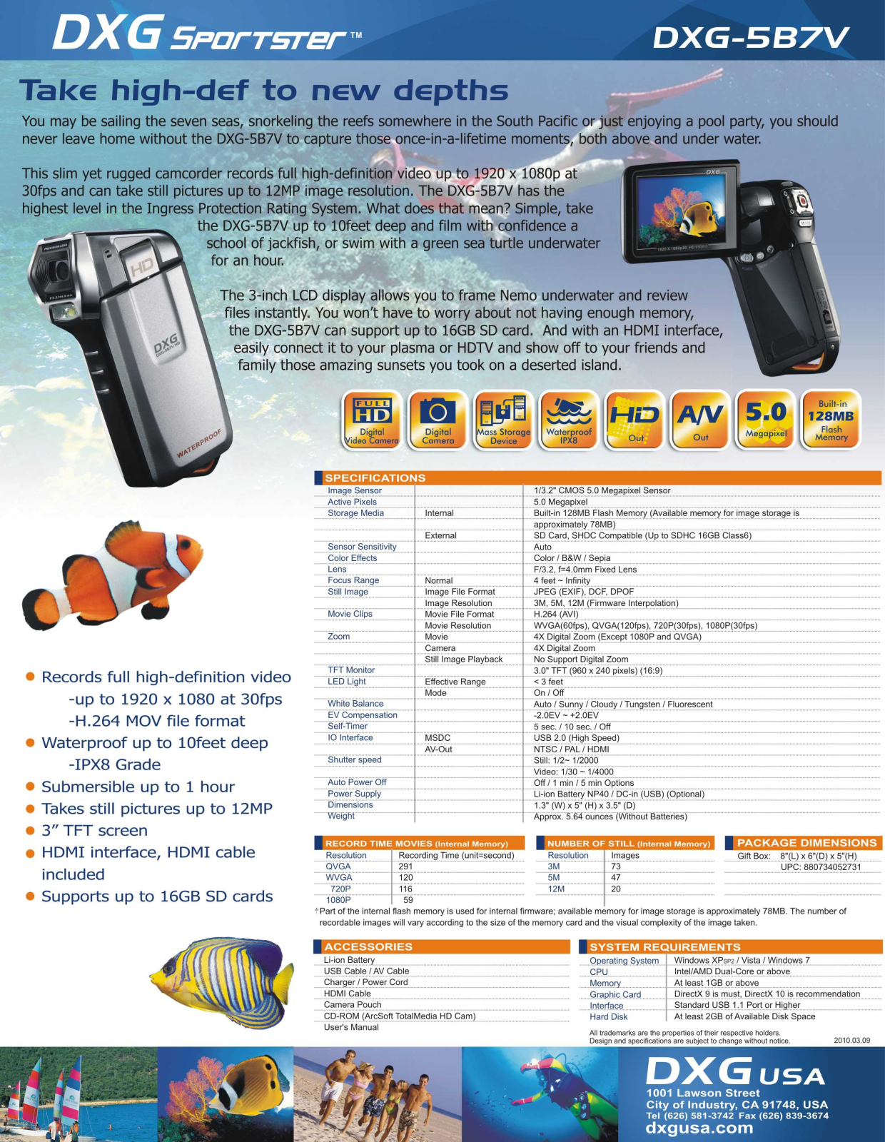 DXG DXG-5B7V, Sportster DXG-5B7V Specifications - ManualMachine.com