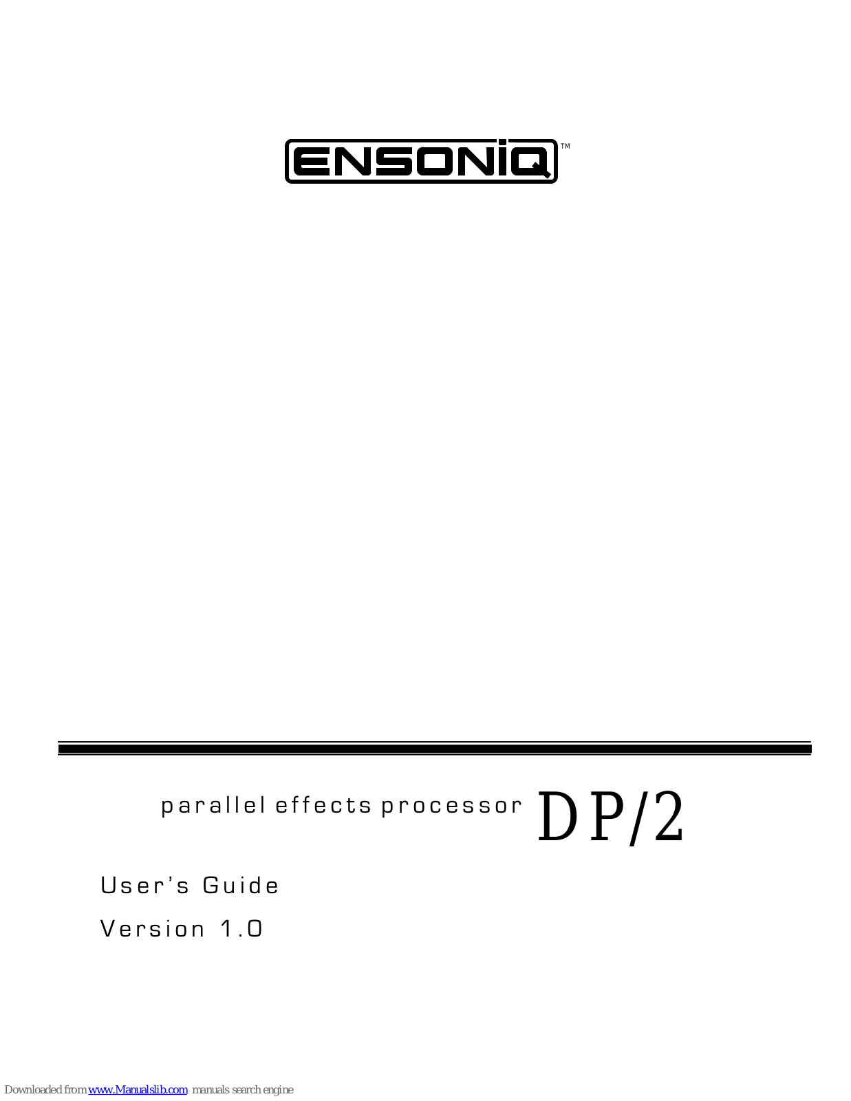 ENSONIQ DP/2 User Manual