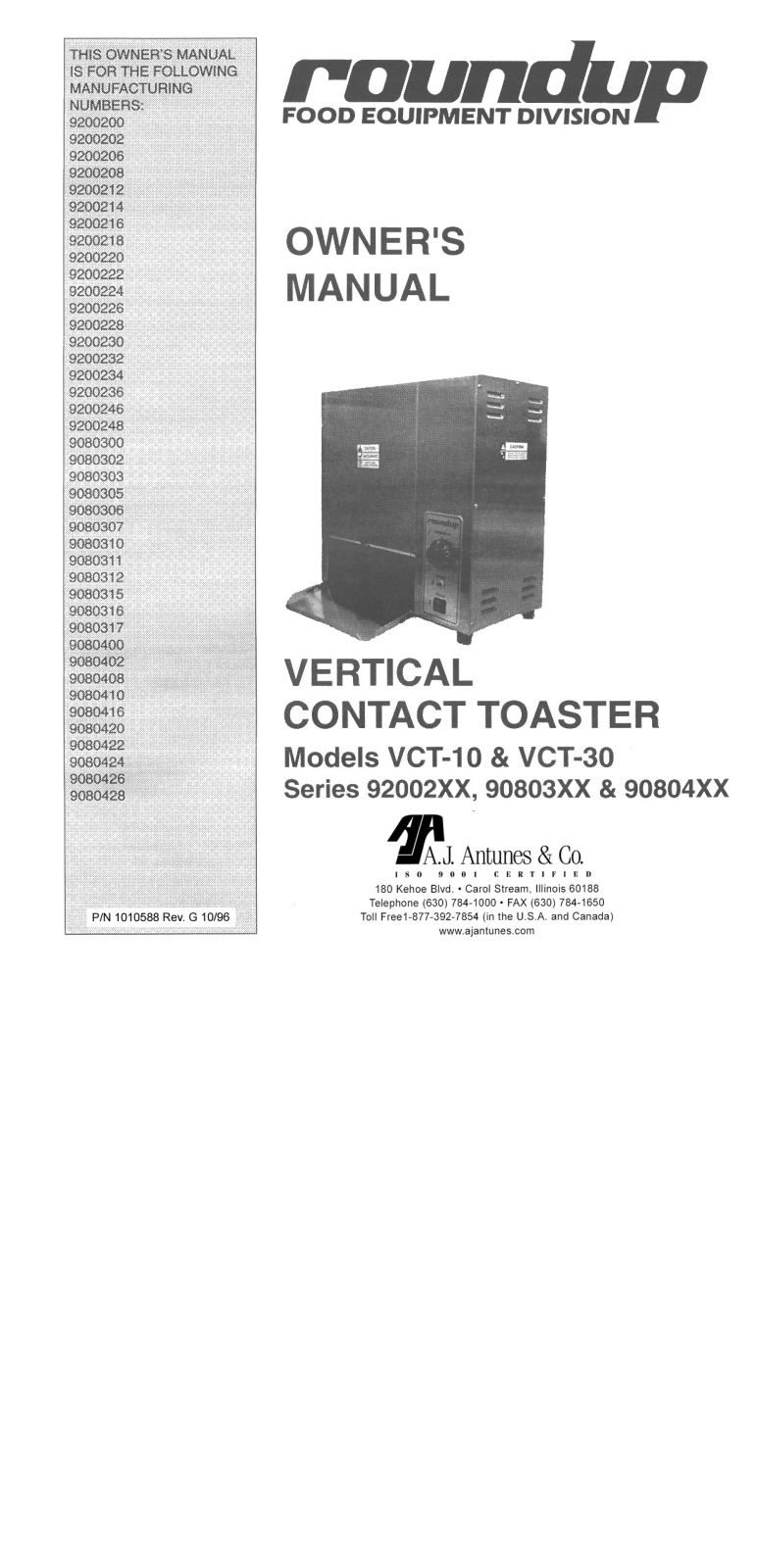 Antunes VCT-30 Operators Manual