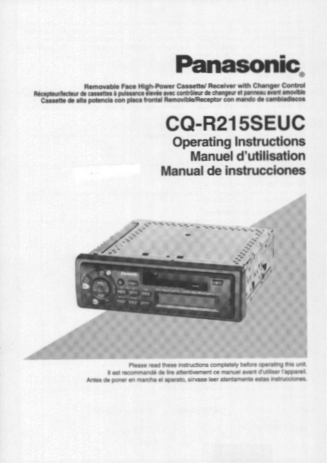 Panasonic cq-r215seuc Operation Manual