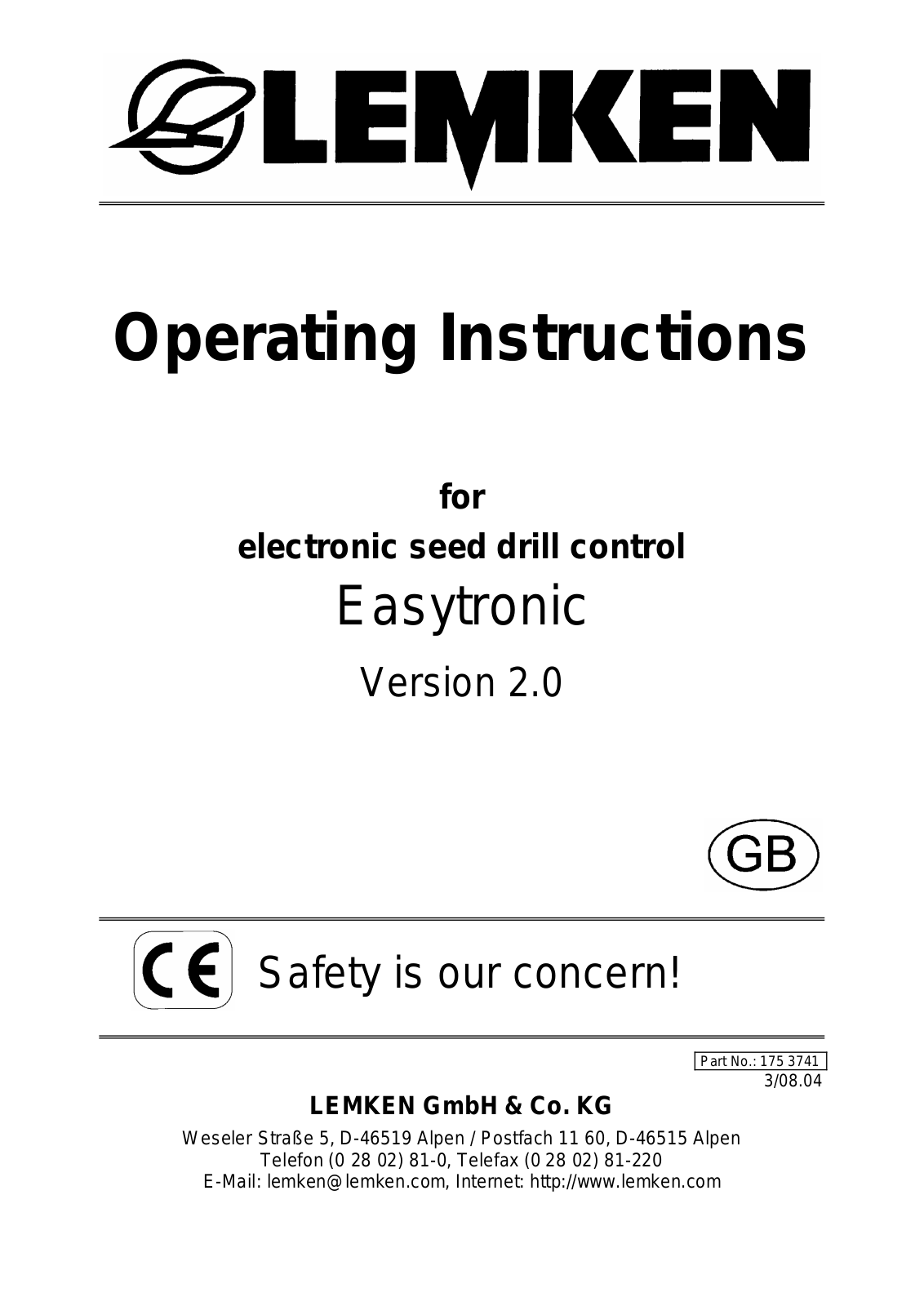 LEMKEN Easytronic 2.0 Operating Instruction - ManualMachine.com