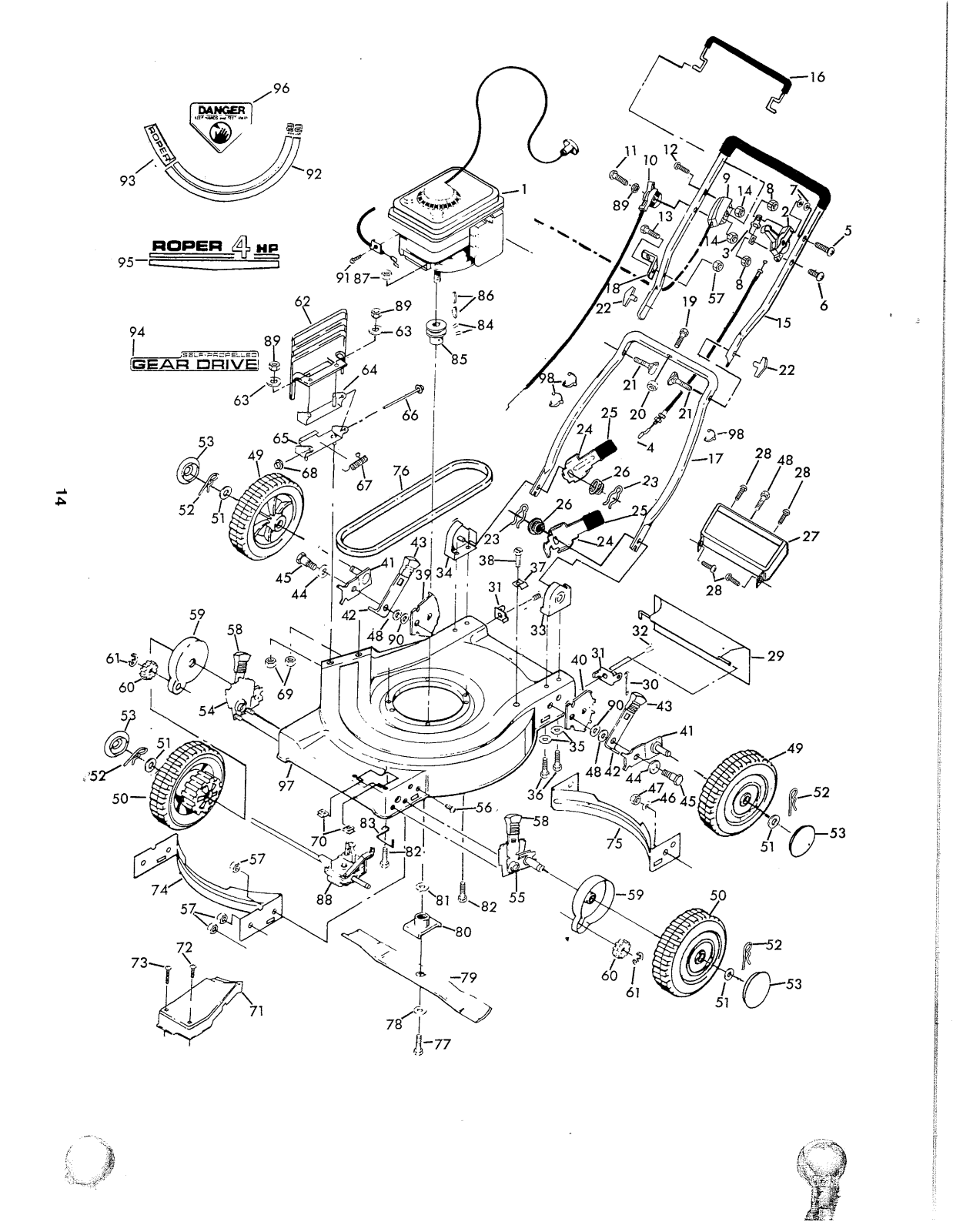 AYP S241BR Parts List