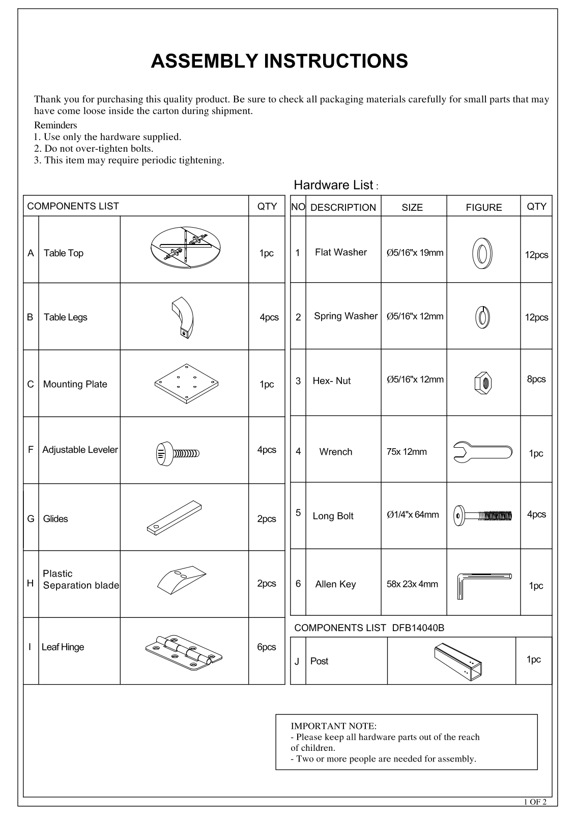 Loon Peak LOON1700 Assembly Instructions - ManualMachine.com