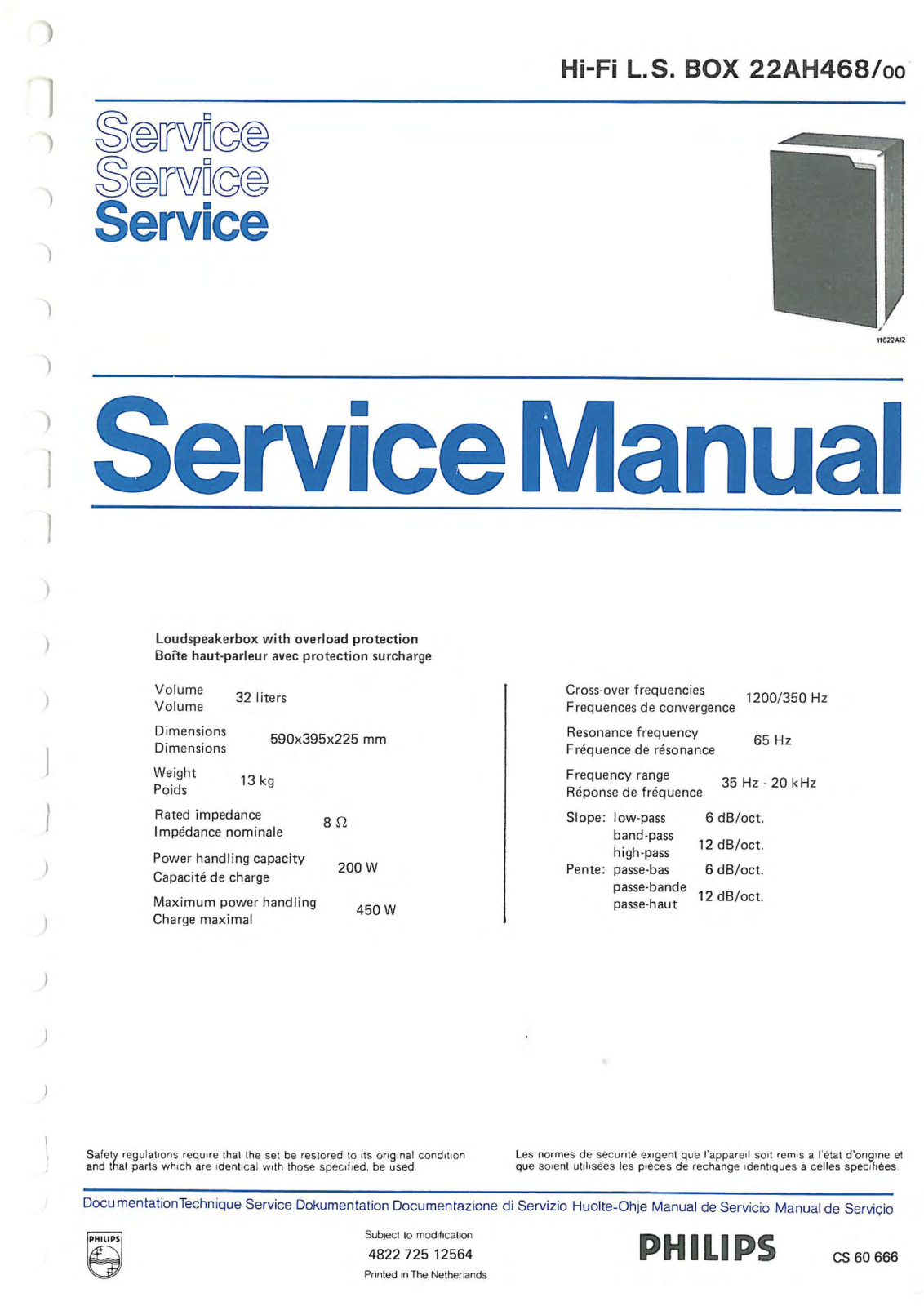 Philips 22-AH-468 Service Manual