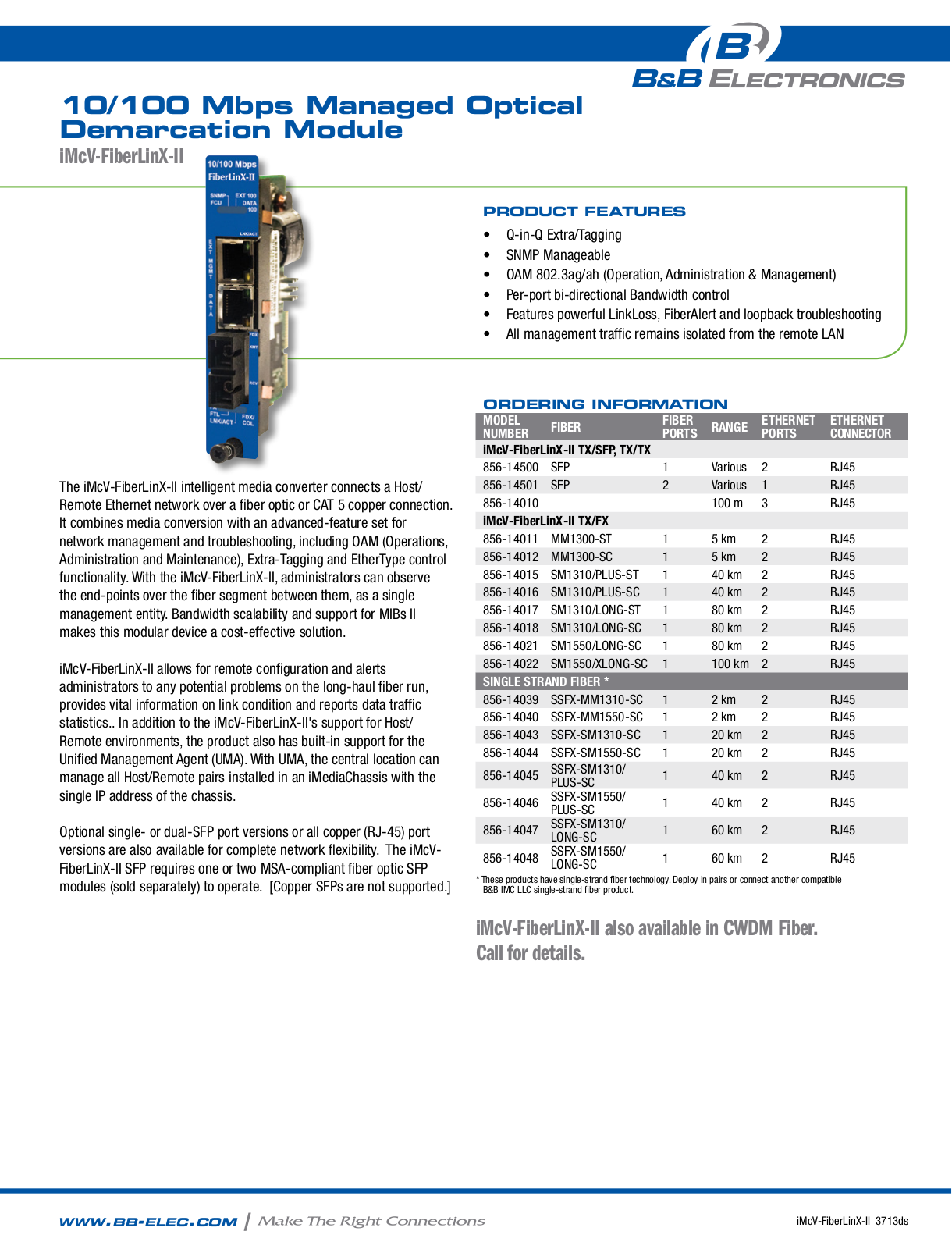 B&B Electronics 856-14500-01 Datasheet