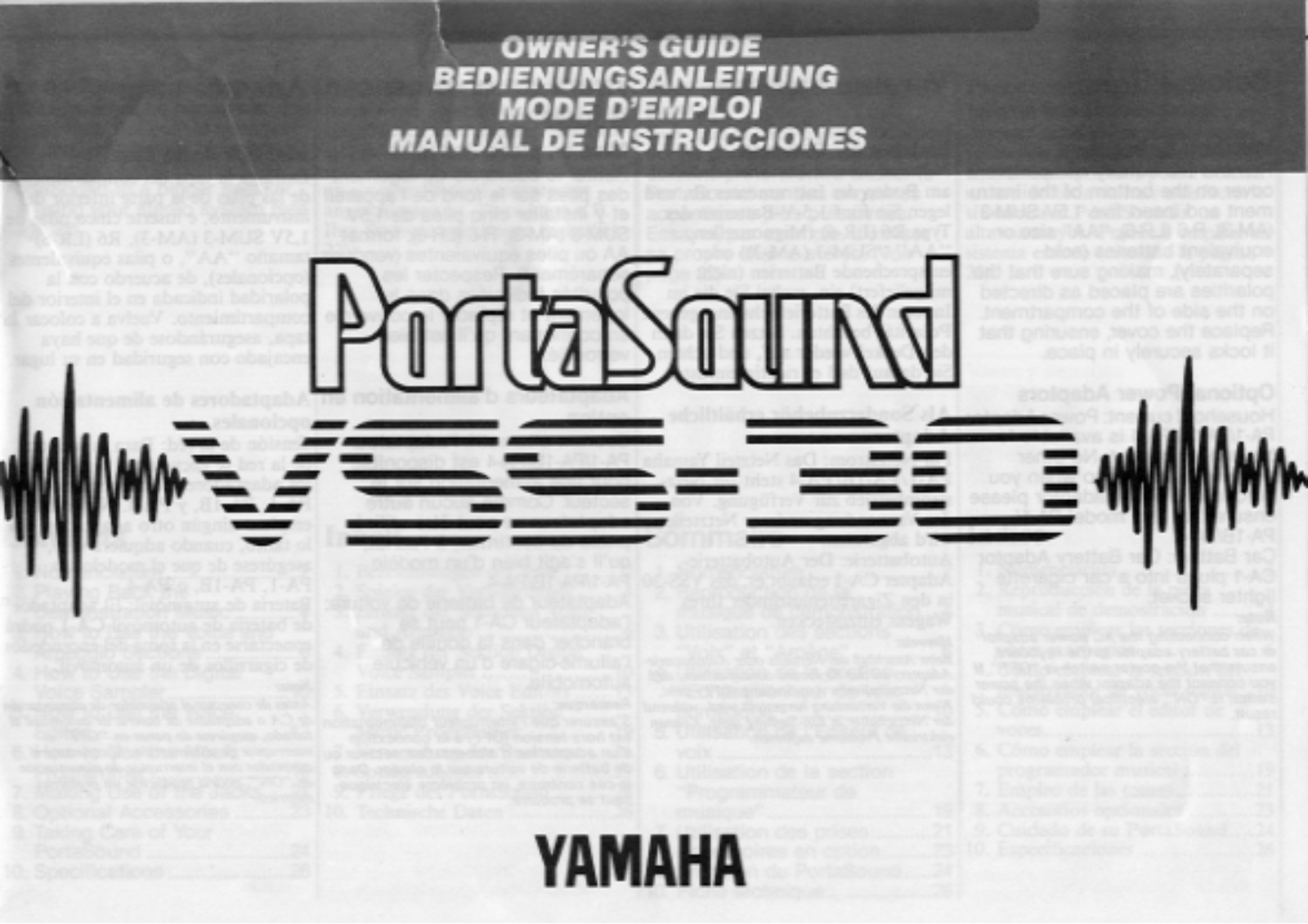 Yamaha VSS30E, VSS30 User Manual