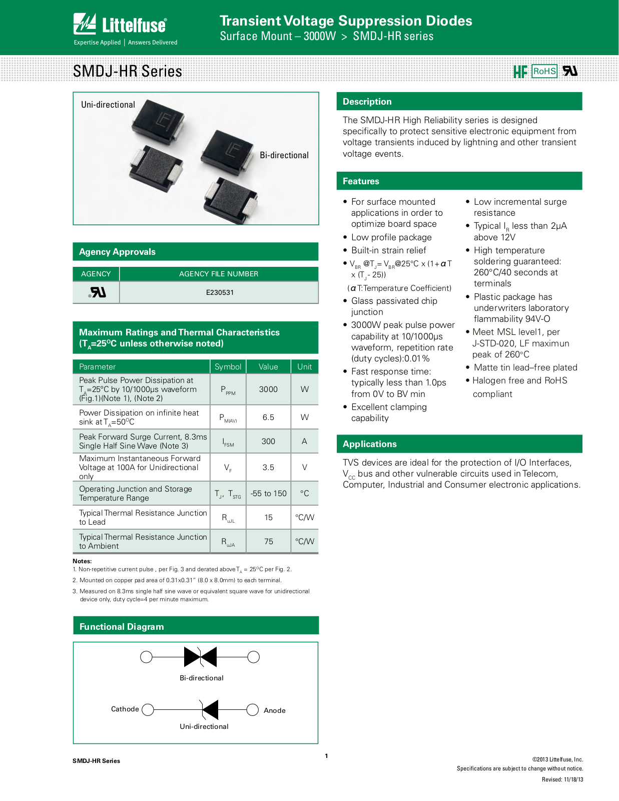 Littelfuse SMDJ-HR User Manual