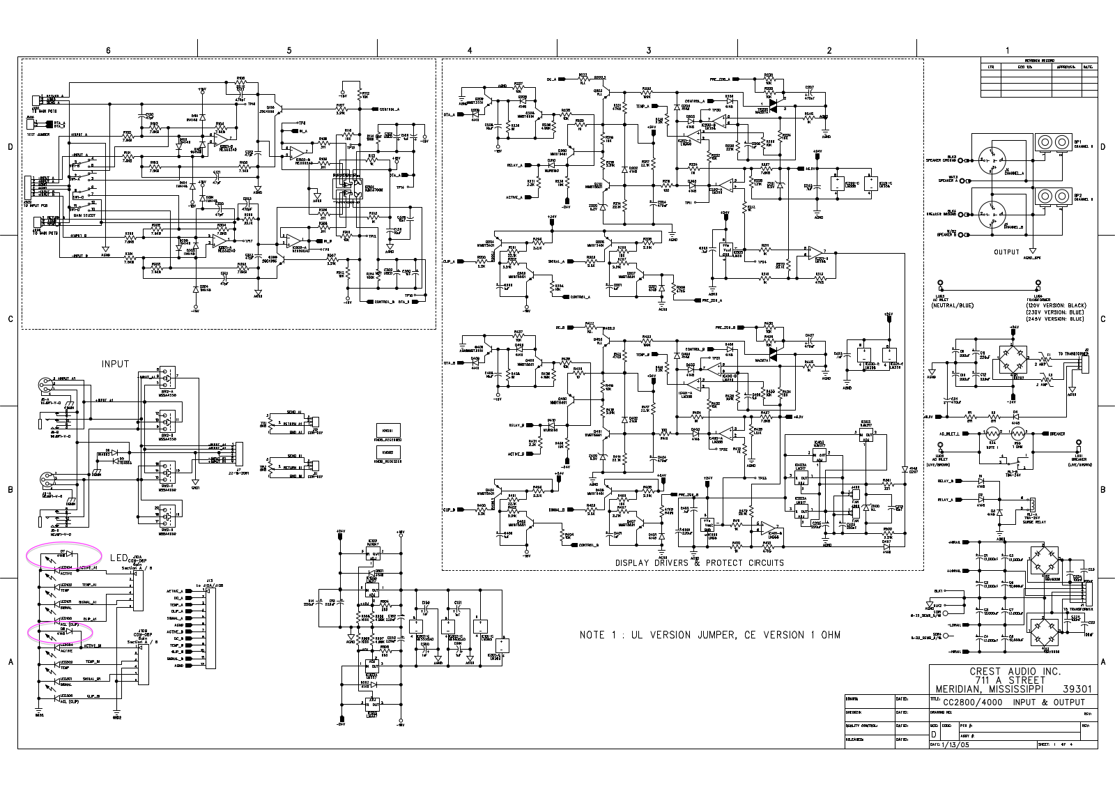 Crest Audio CC2800 4000 Diagram