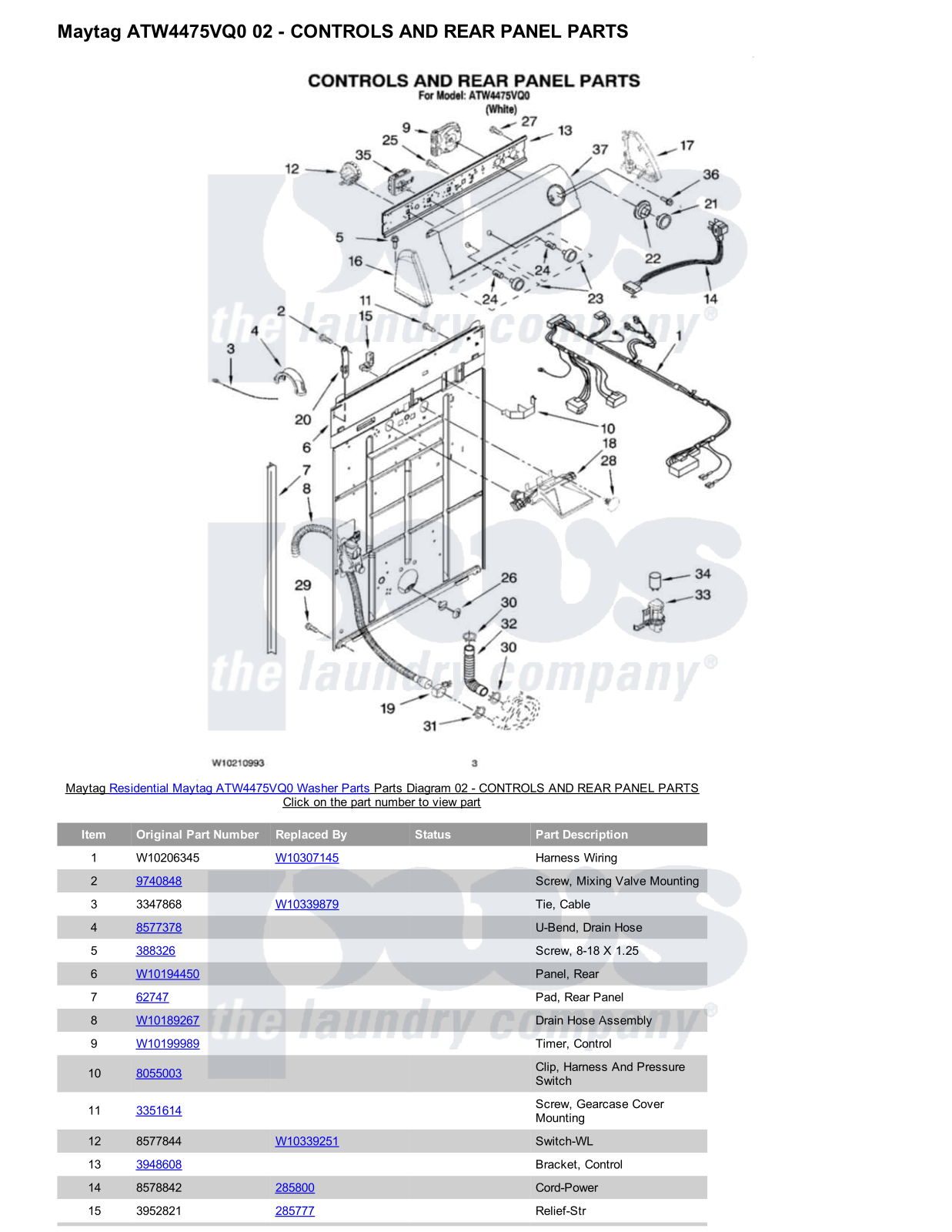 Maytag ATW4475VQ0 Parts Diagram