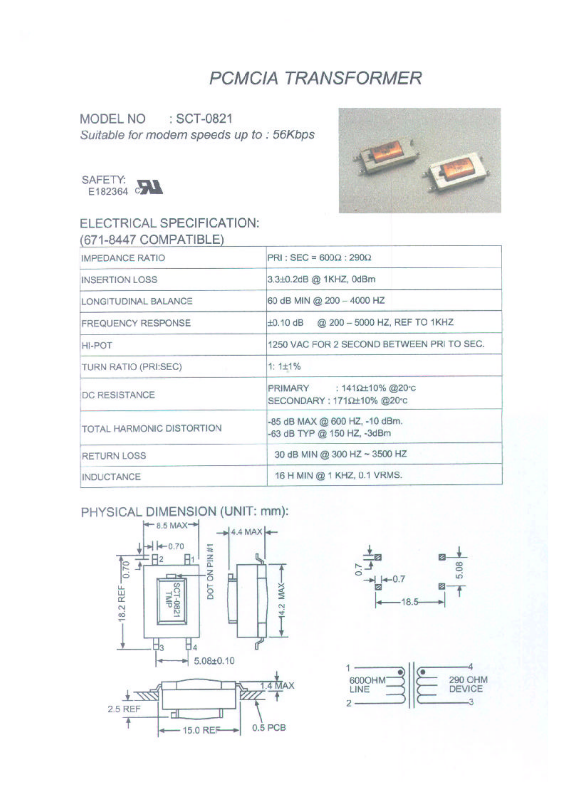 MICRO SCT-0821 Datasheet