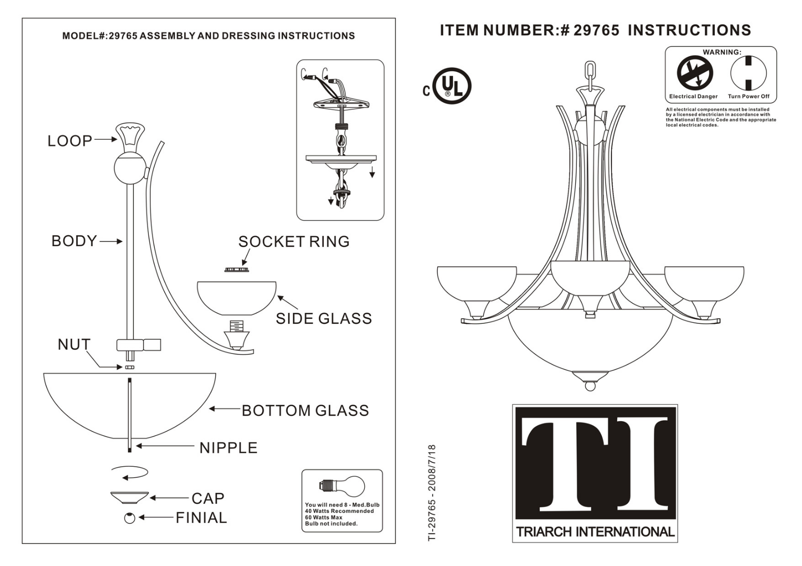 Triarch 29765 User Manual