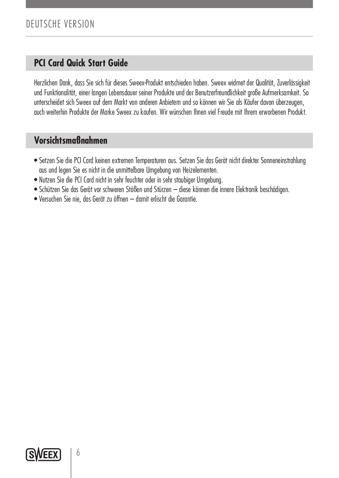 Sweex GC811 QUICK GUIDE