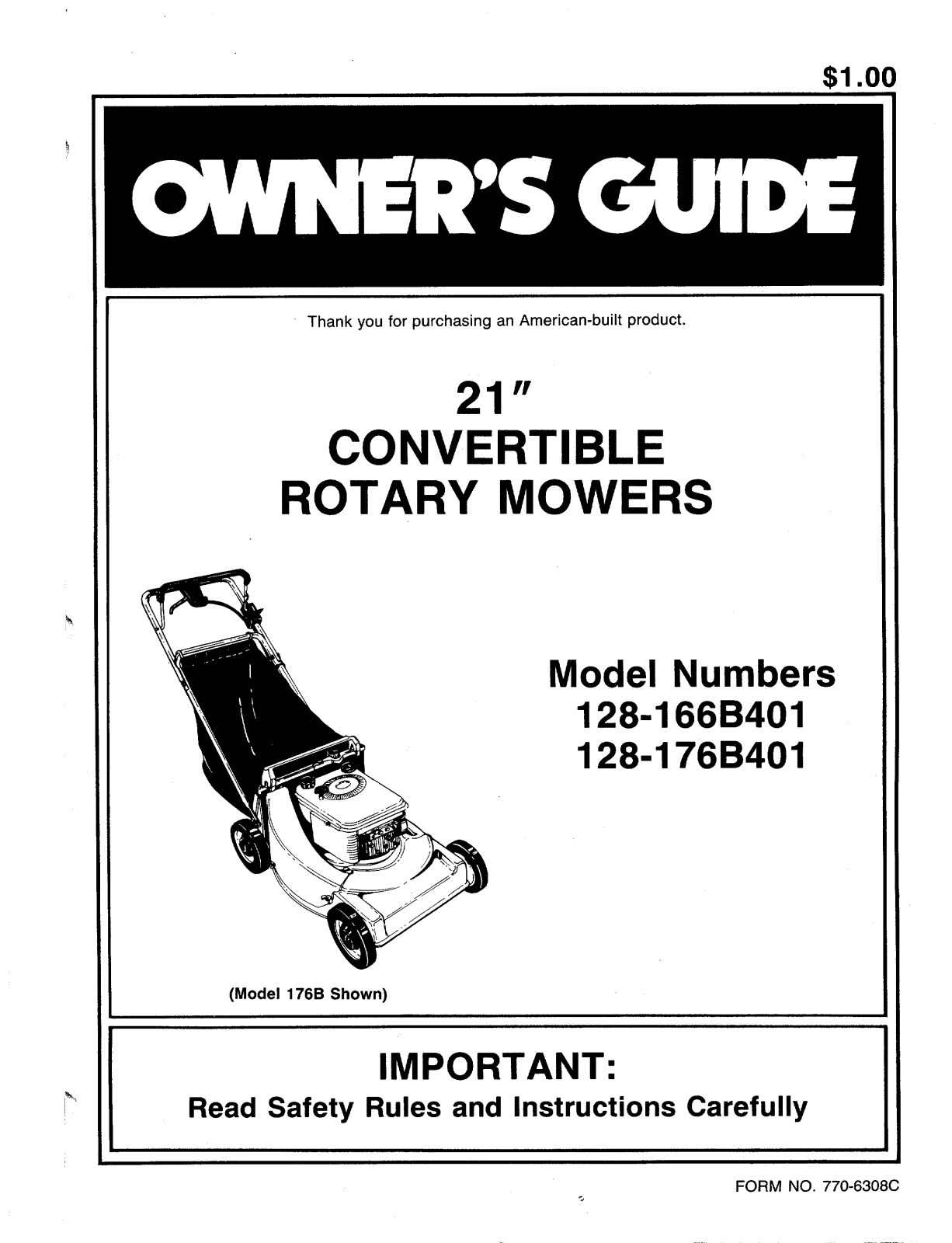 MTD 128-166B401 User Manual