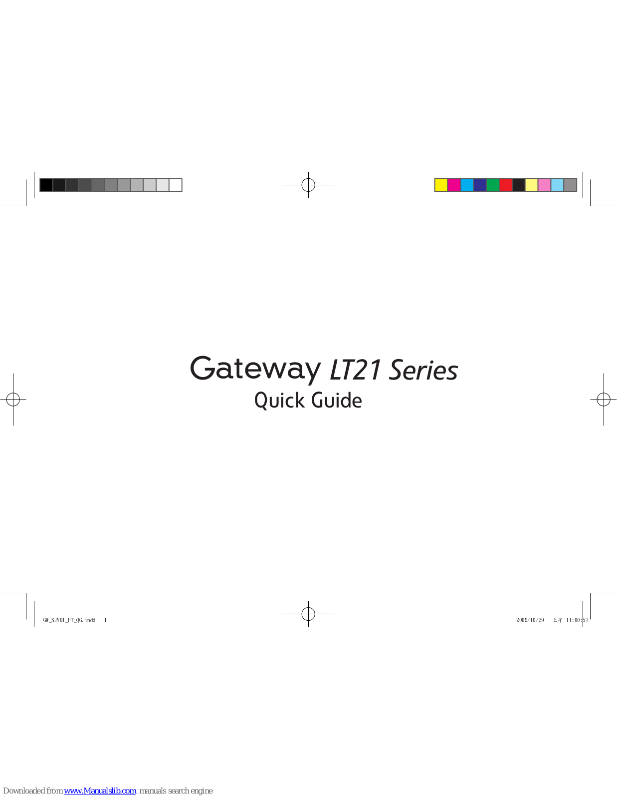 Gateway LT21 series, LT2106u, LT2108u, LT2110u, LT2118u Quick Manual