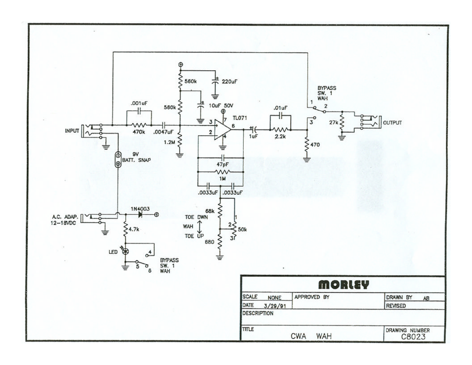 Morley Pedals CWAES User Manual