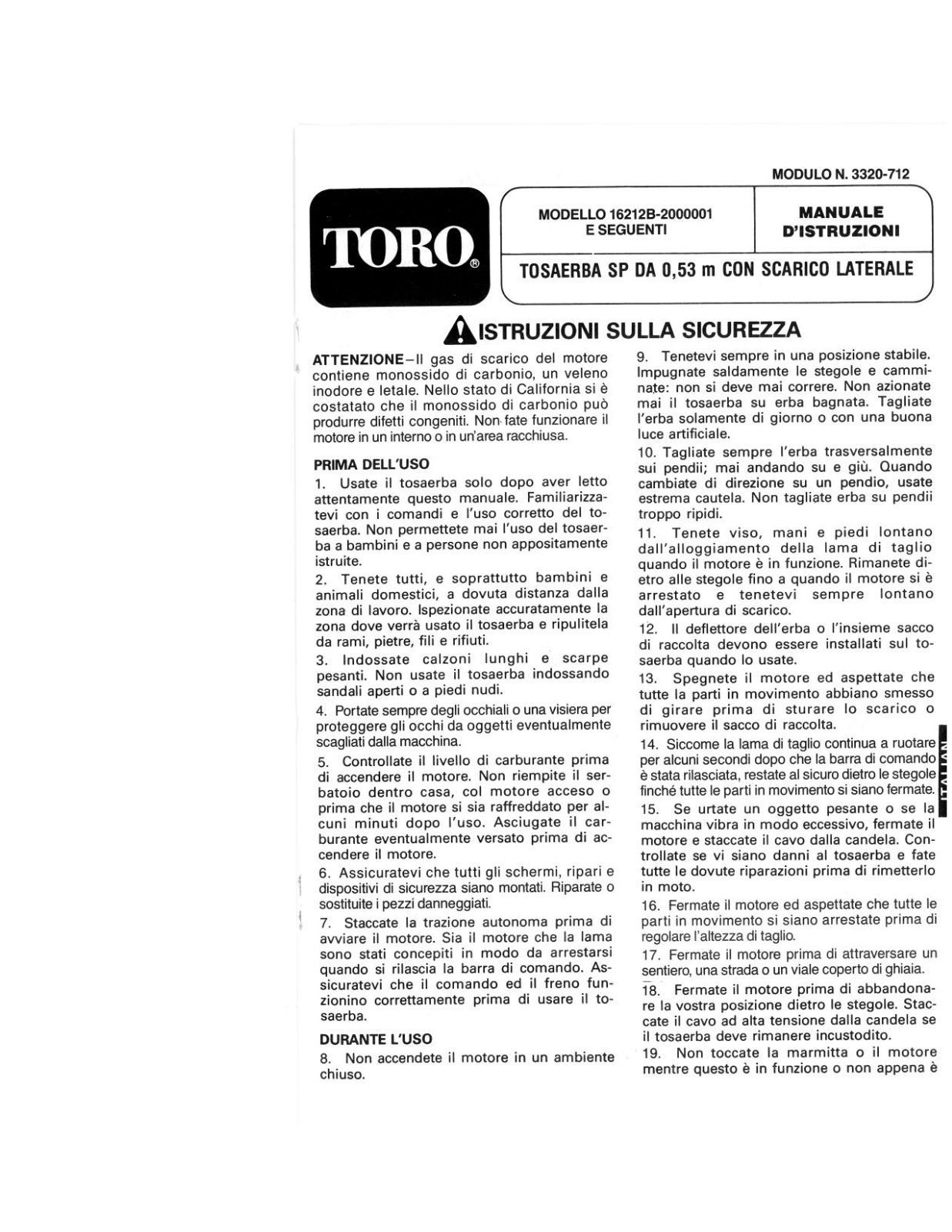 Toro 16212B Operator's Manual