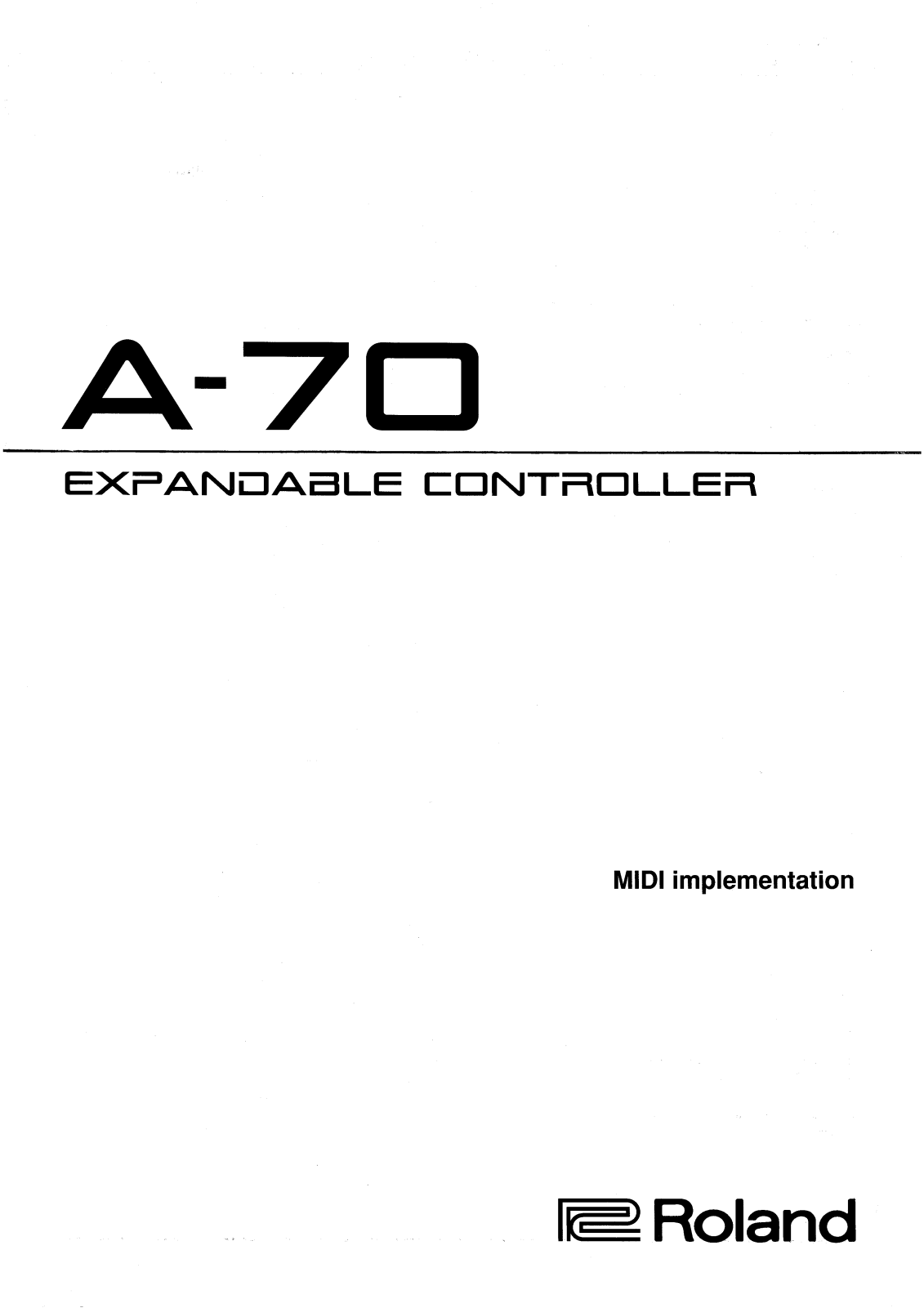 Roland A 70 Service Manual