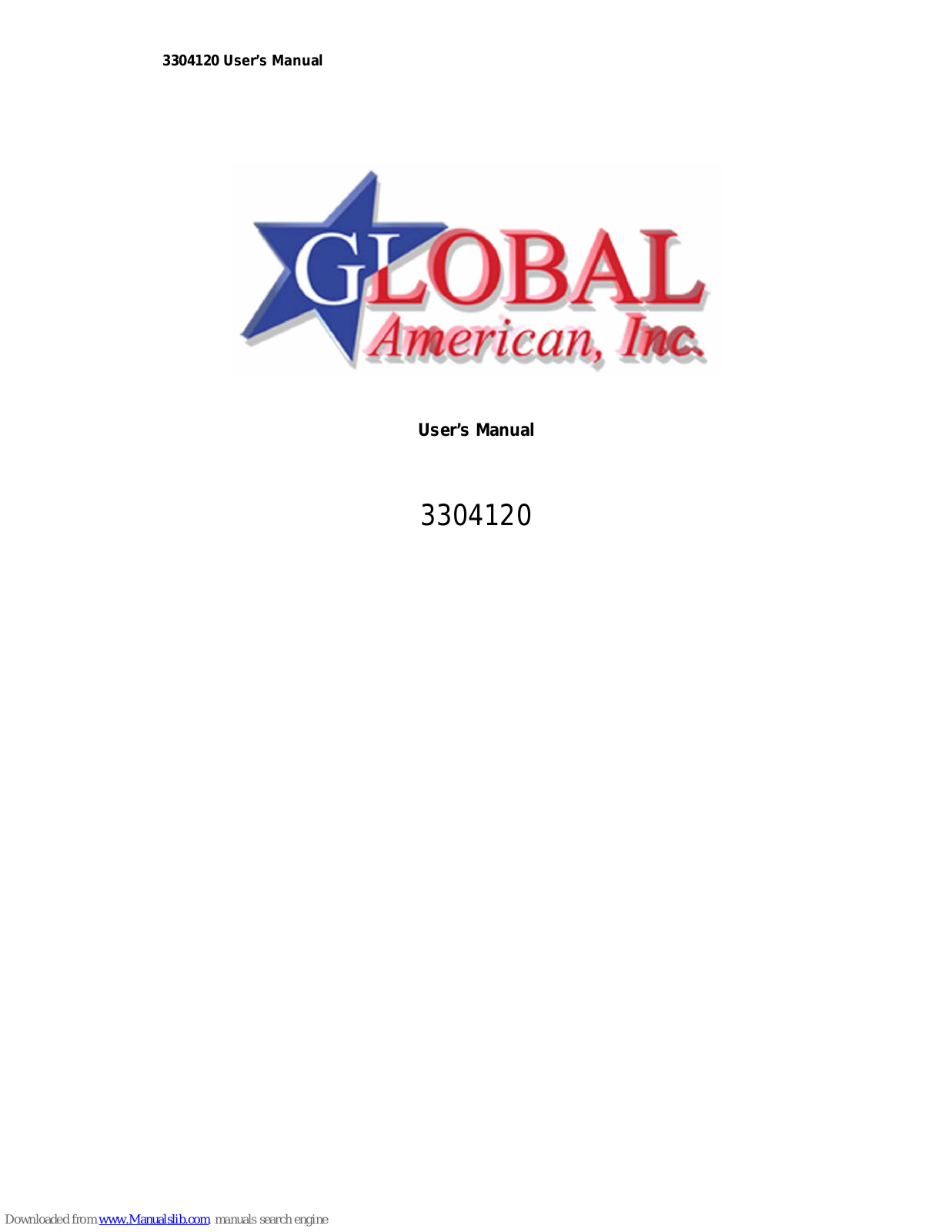 Global American 3304120 User Manual