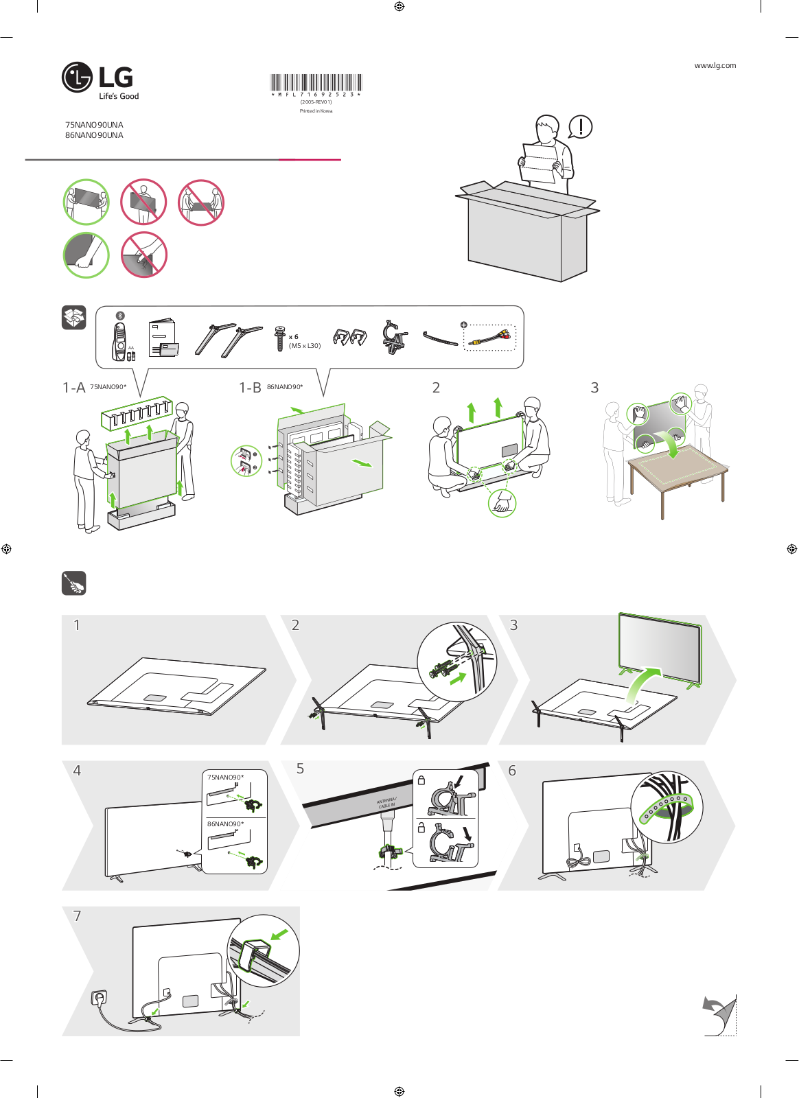 LG 75NANO90UNA, 86NANO90UNA QUICK SETUP GUIDE