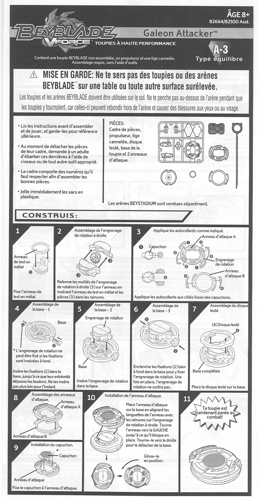 HASBRO Beyblade V Force Galeon Attacker User Manual