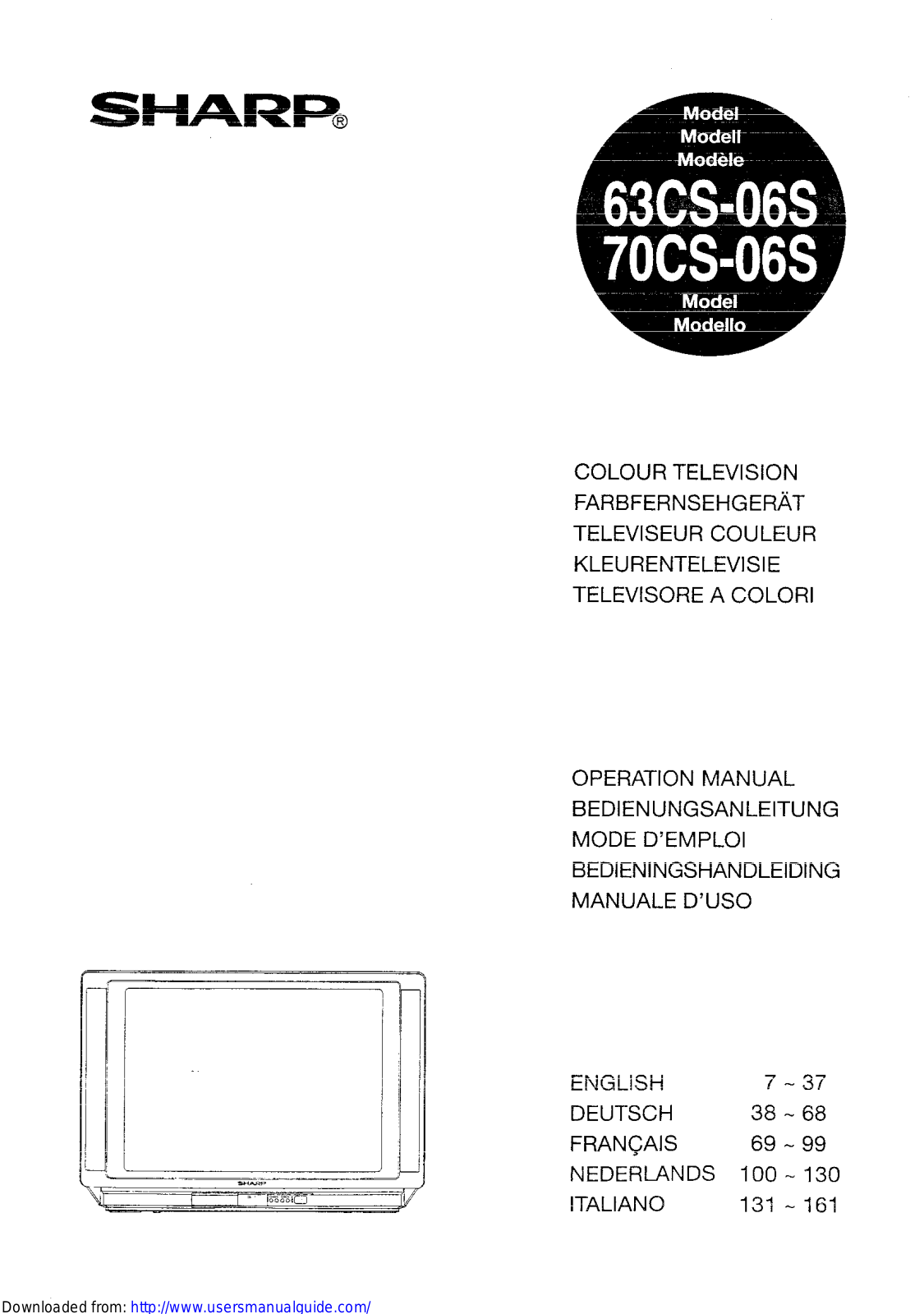 SHARP 63CS/70CS-06S User Manual