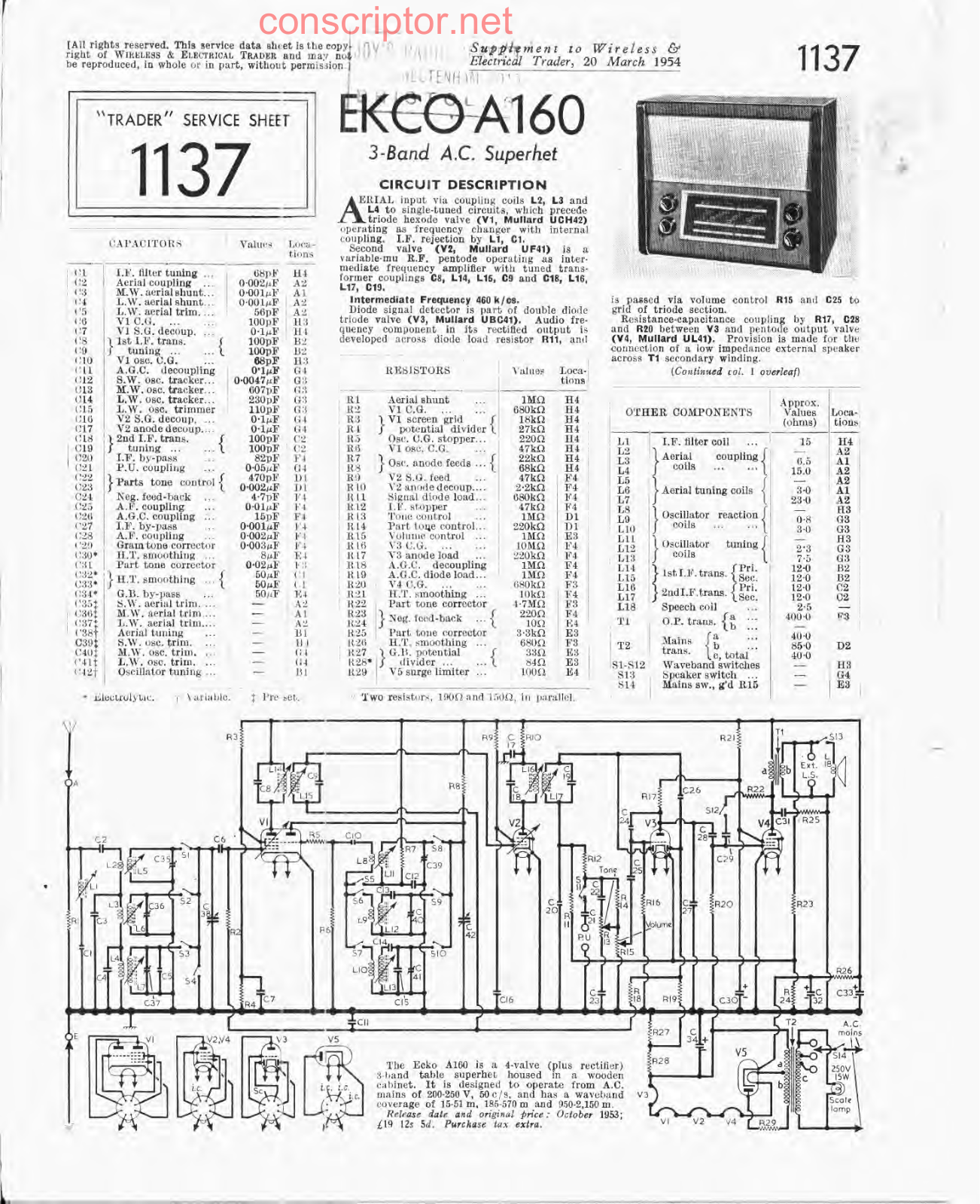 EKCO A160 Service manual