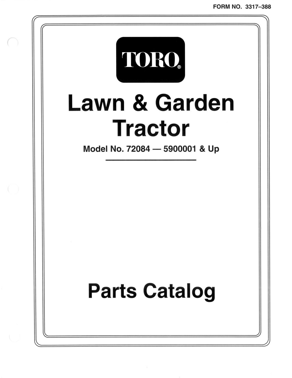 Toro 72084 Parts Catalogue