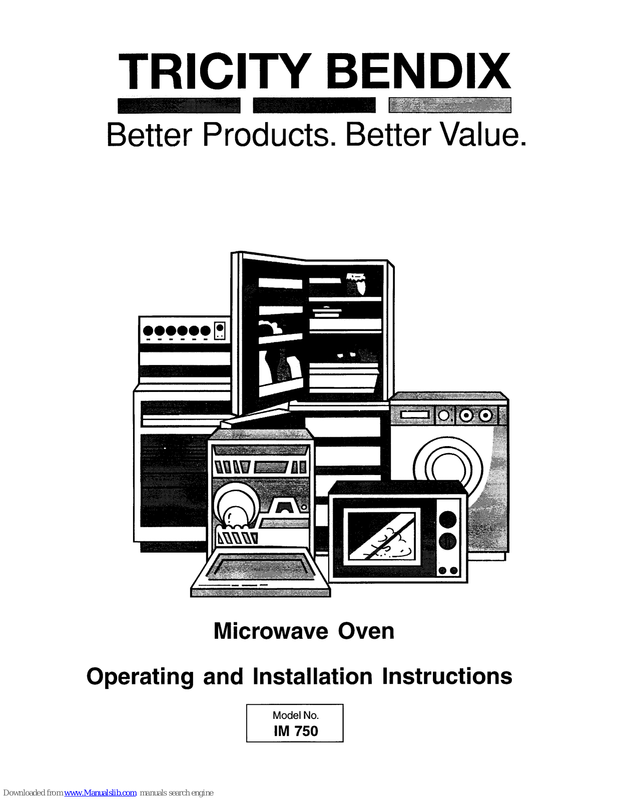 Tricity Bendix IM750 Operating And Installation Manual