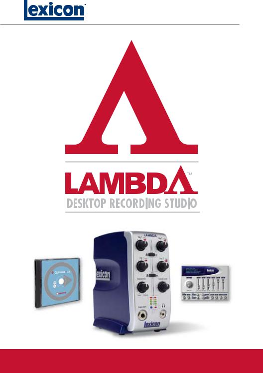 Lexicon Lambda Desktop Recording Studio User Manual