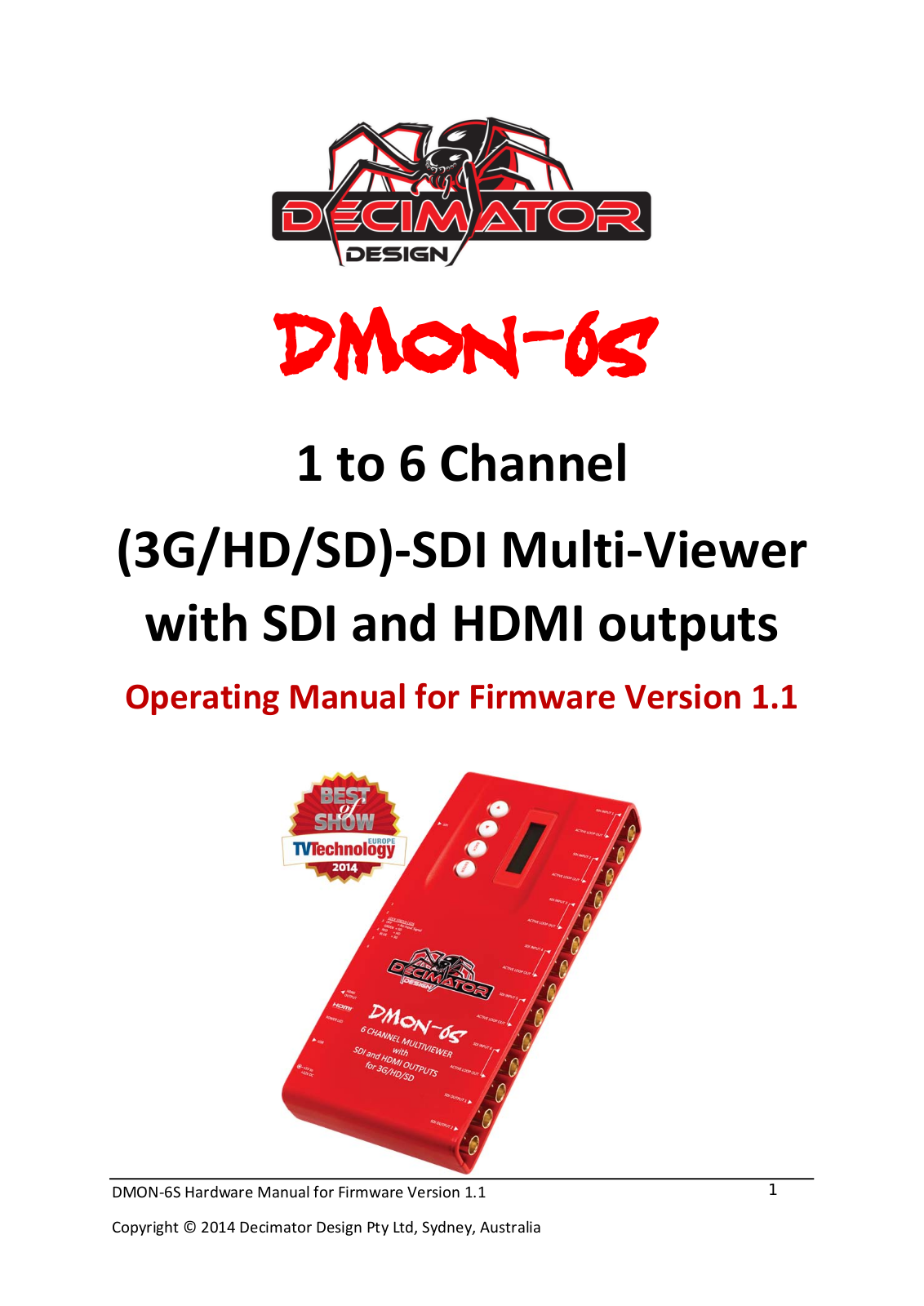 Decimator DMON-6S User Manual