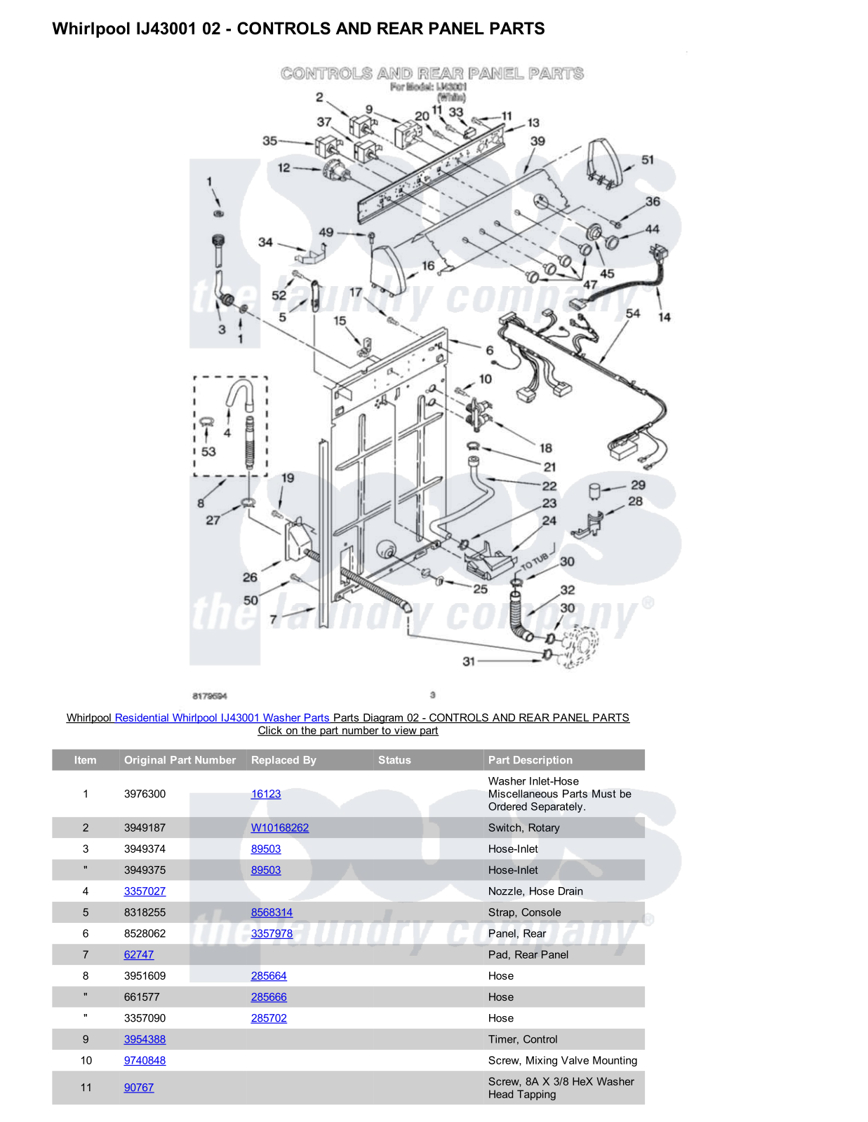 Whirlpool IJ43001 Parts Diagram