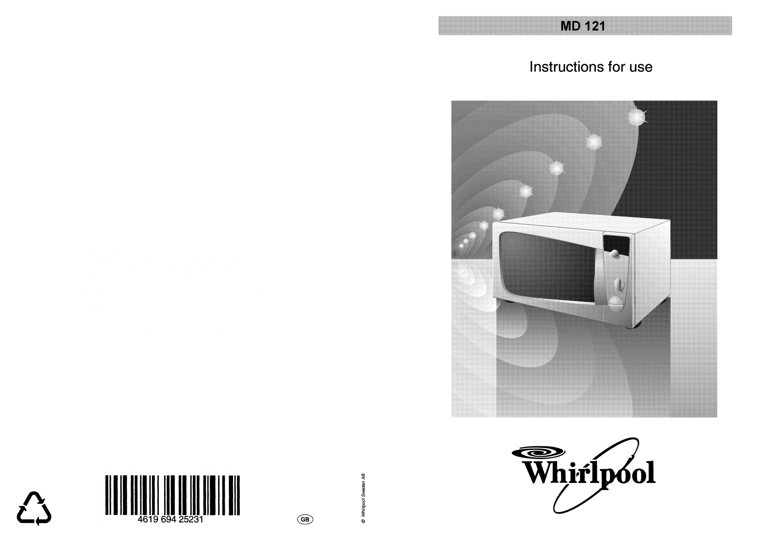 Whirlpool MD 121 User Manual