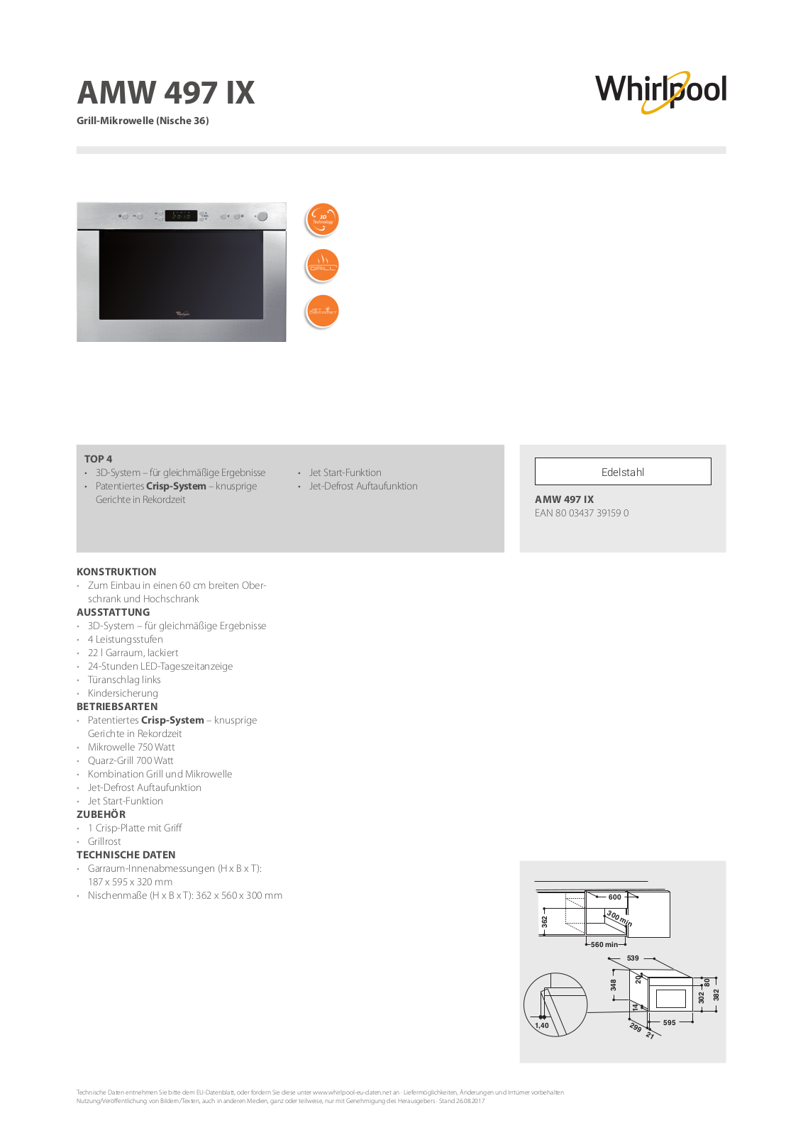 Whirlpool AMW 497IX User Manual