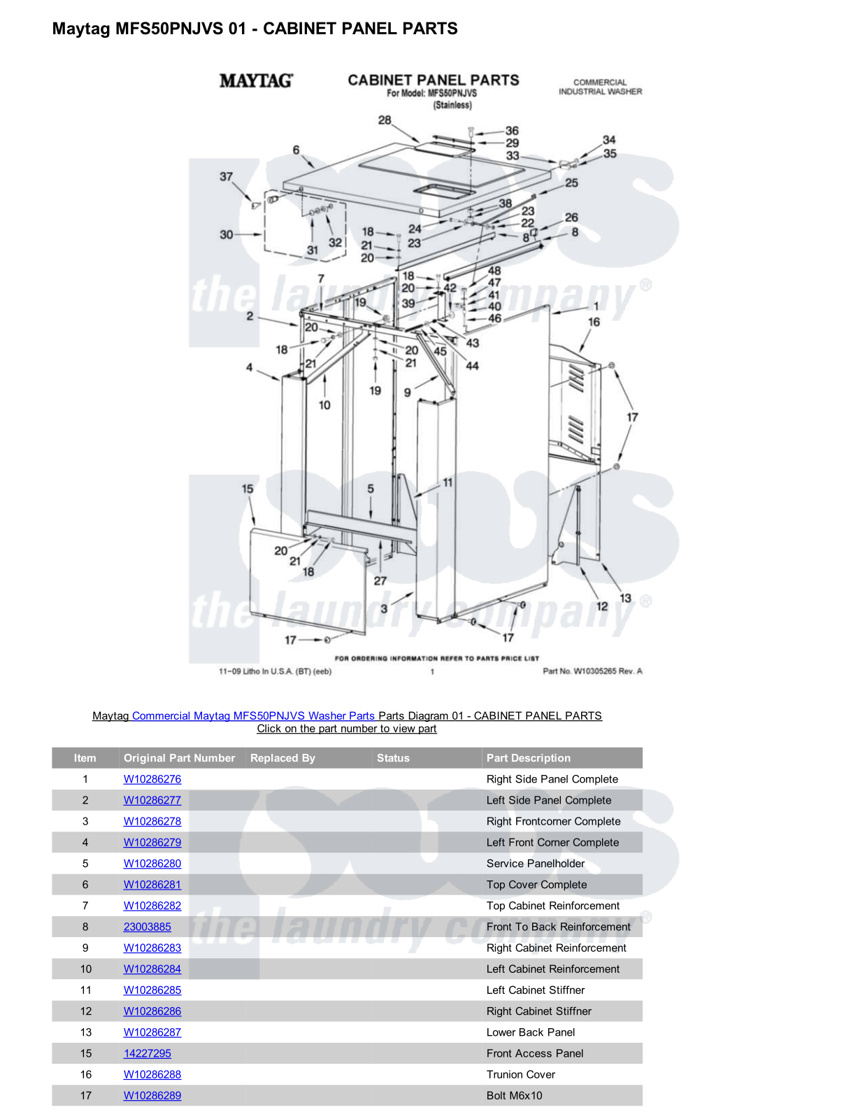 Maytag MFS50PNJVS Parts Diagram