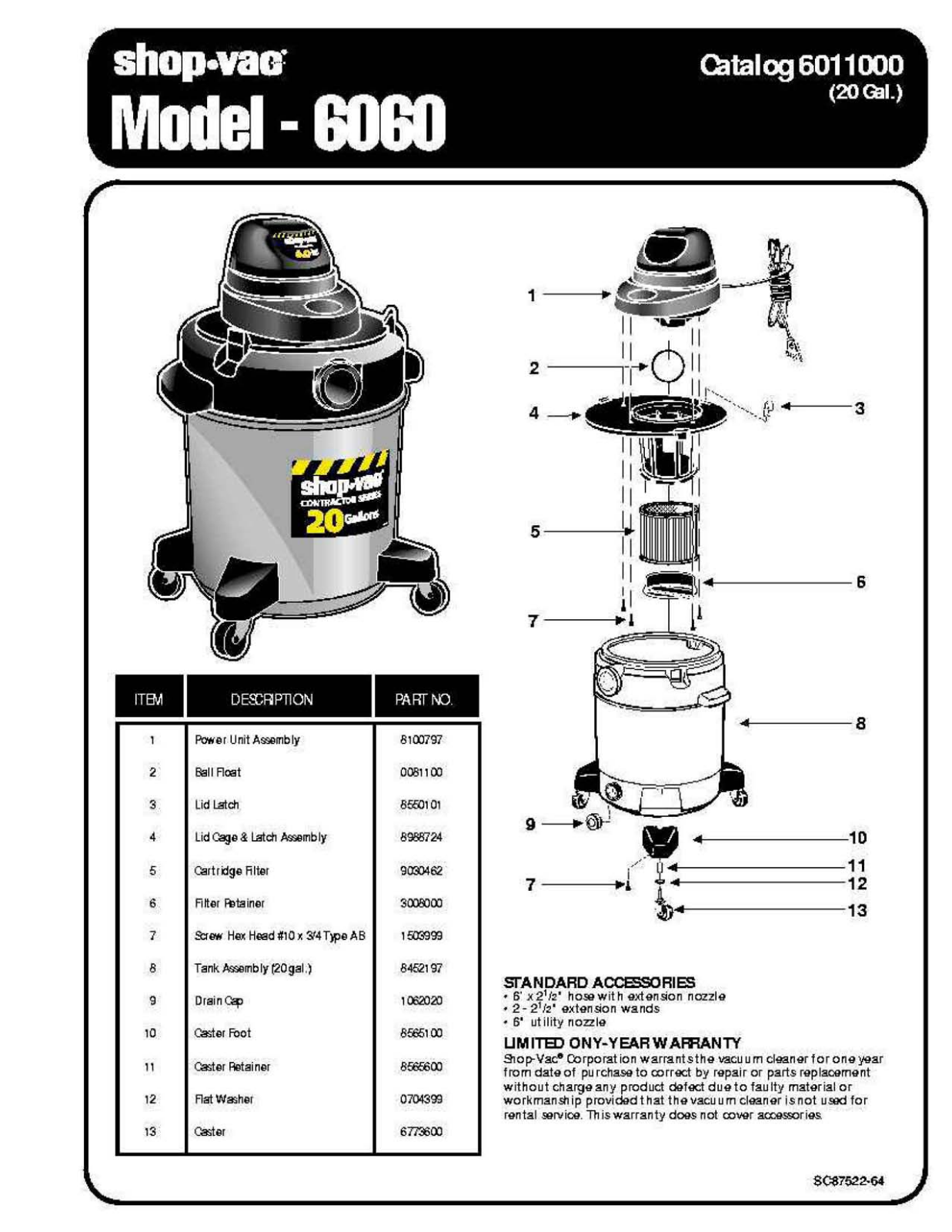 Shop Vac 6060 Owner's Manual