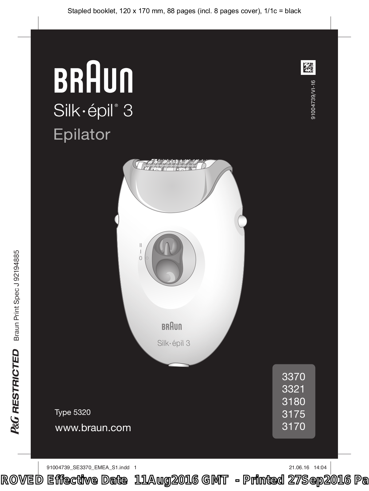 Braun 3370, 3321, 3180, 3175, 3170 User Manual