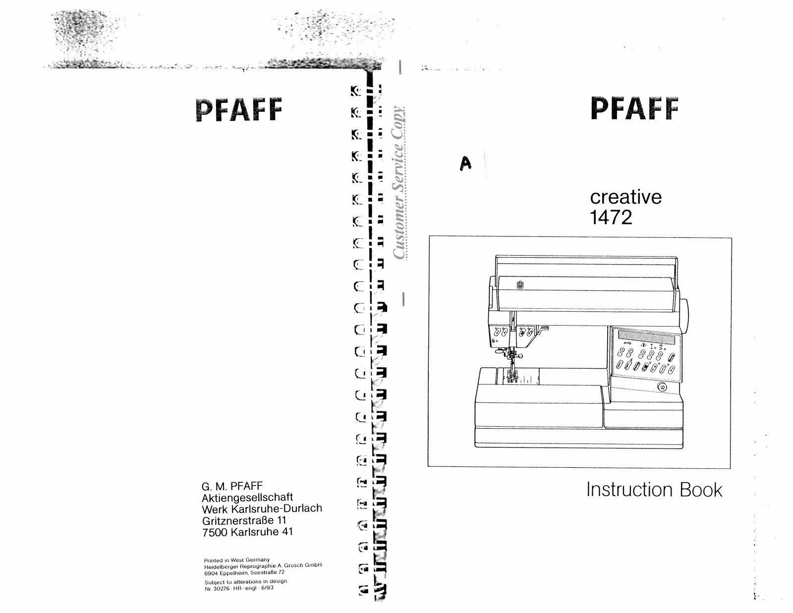 Pfaff creative 1472 User Manual