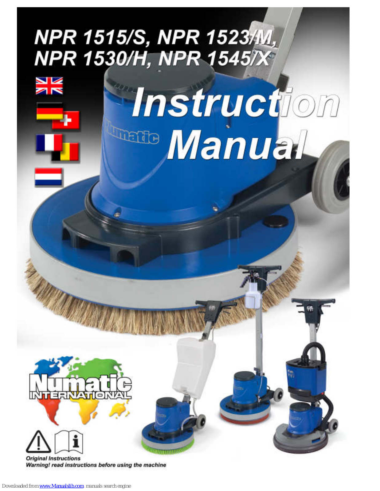 Numatic NPR 1515/S, NPR 1523/M, NPR 1530/H, NPR 1545/X Instruction Manual