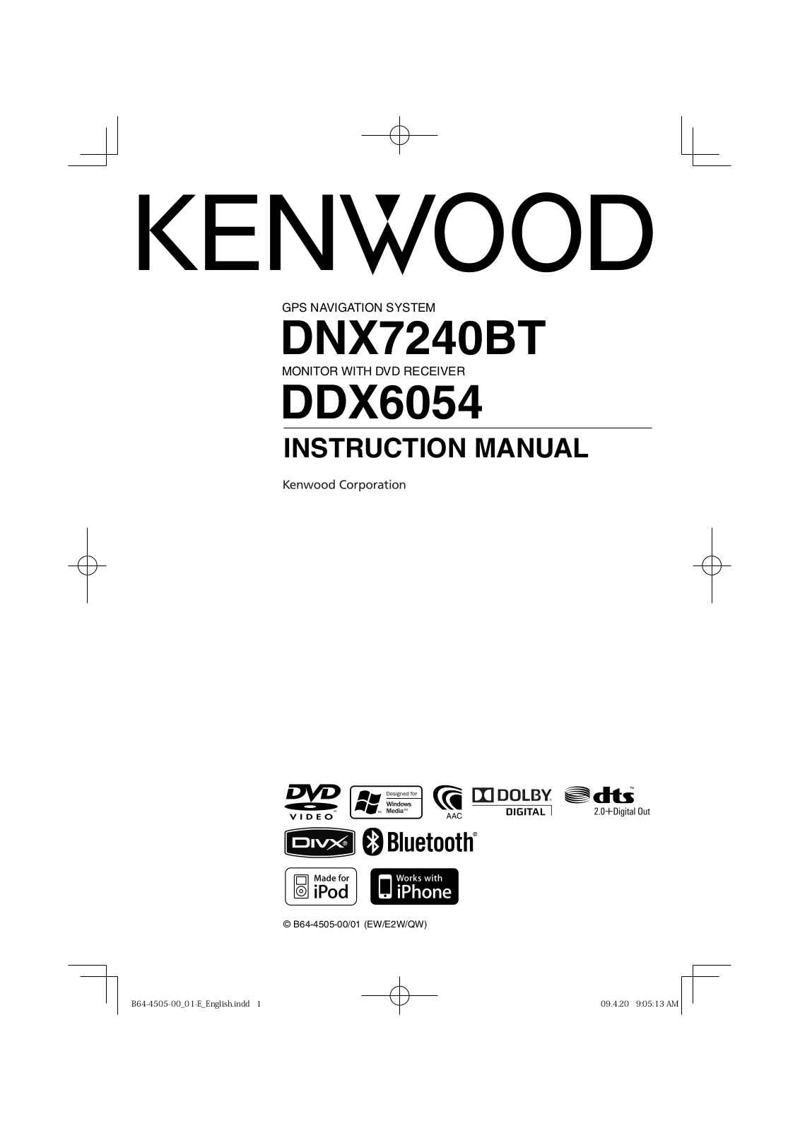 Kenwood DDX6054, DNX7240BT Instruction Manual