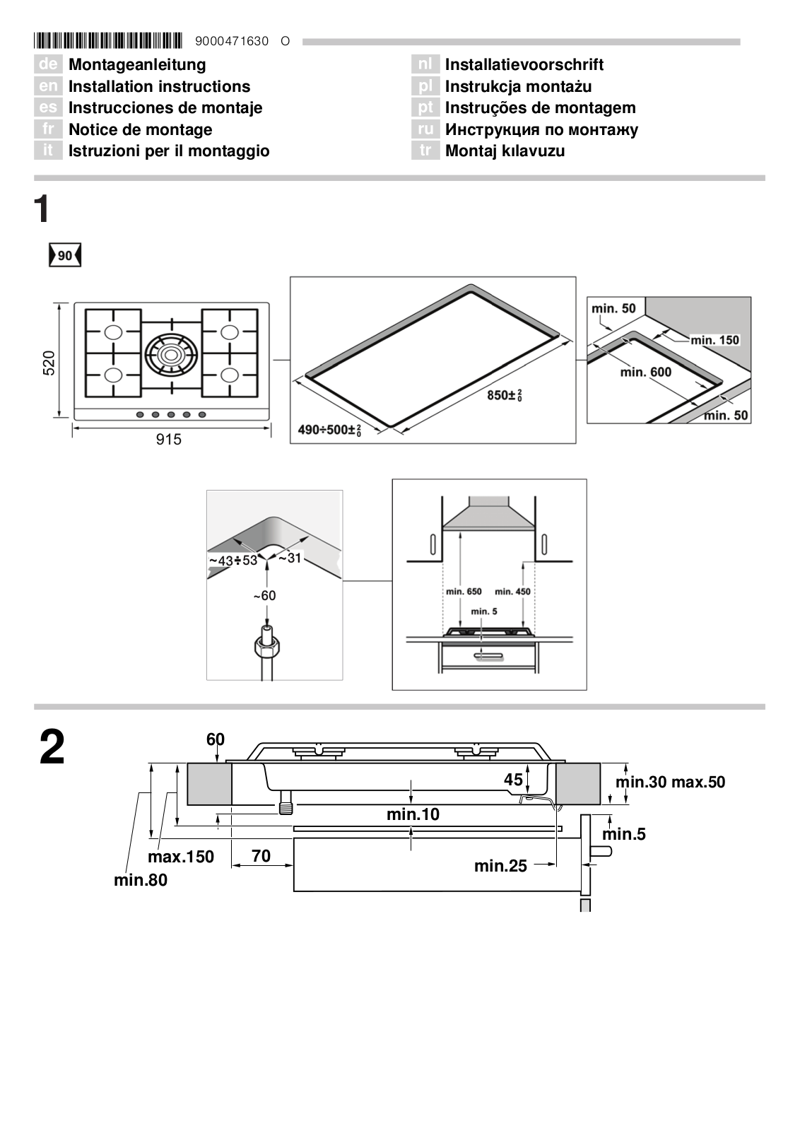 BOSCH PCT915B91E, PCR915M91E, PCR915B91E User Manual