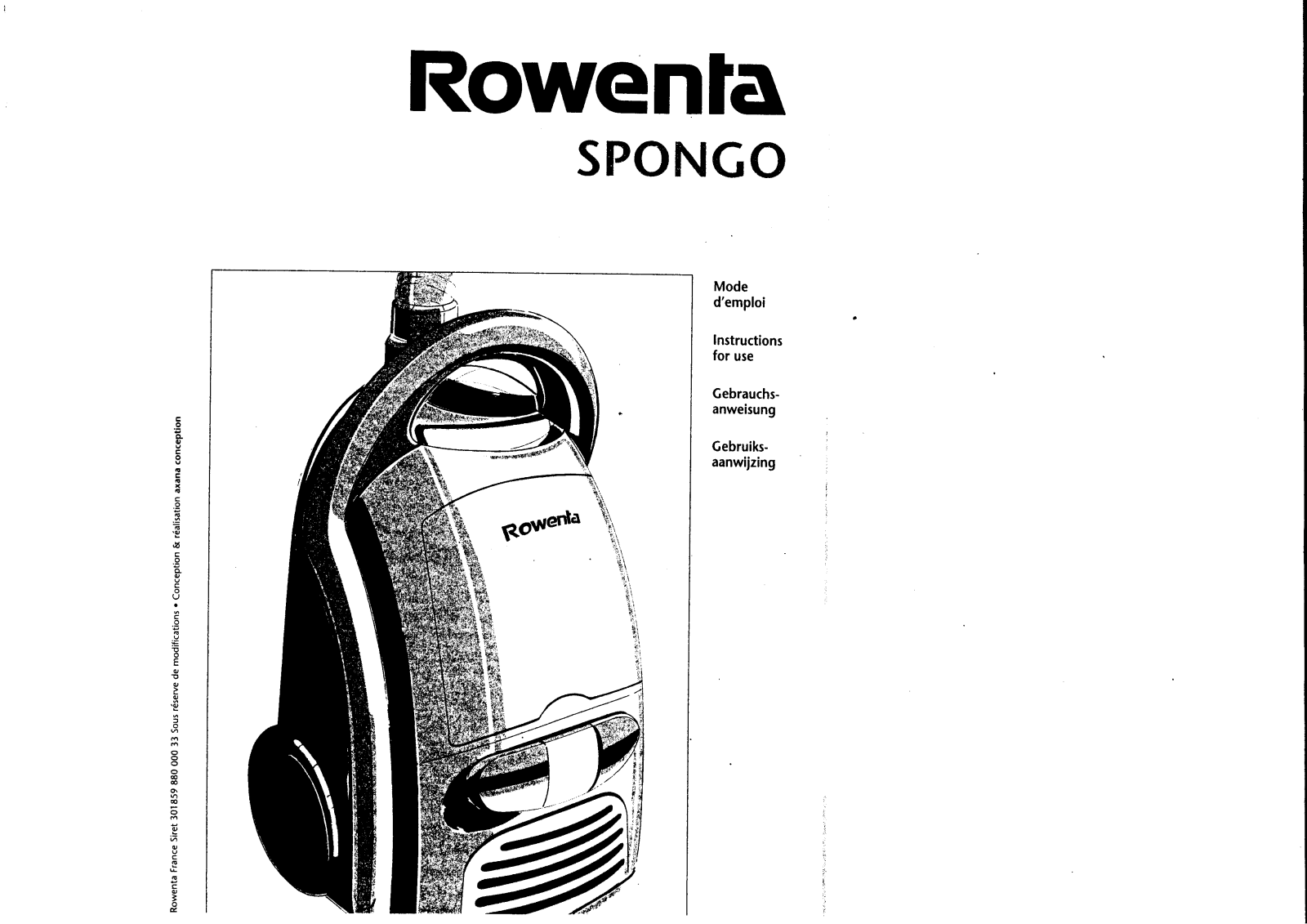 ROWENTA SPONGO User Manual