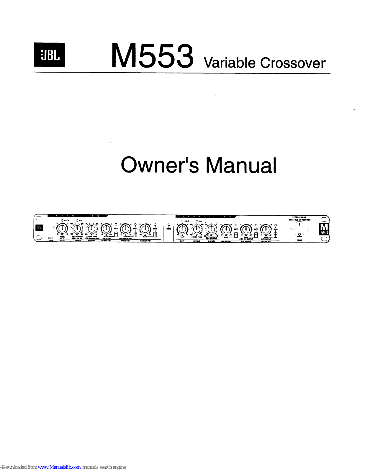 JBL M553 Owner's Manual