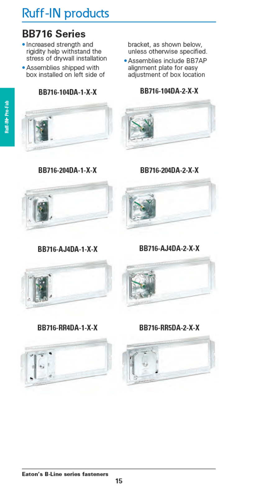 Cooper B-Line BB716 Series Catalog Page