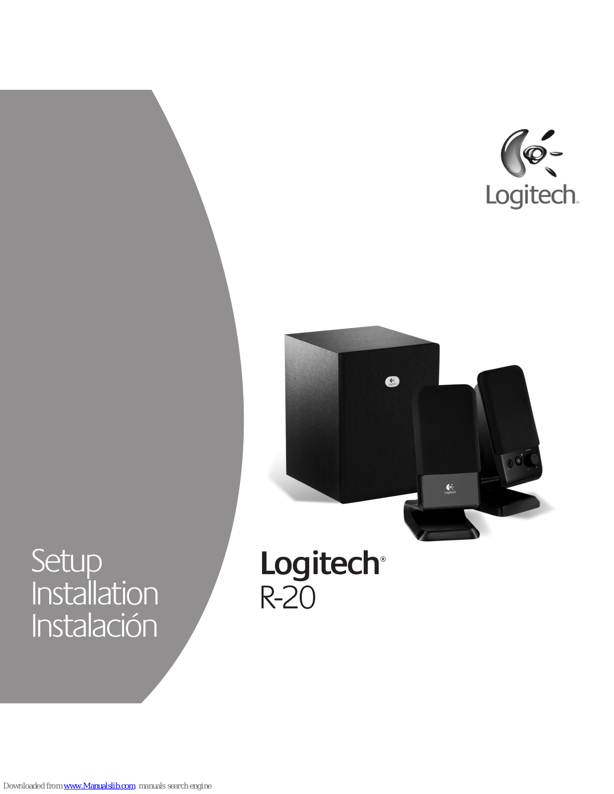 Logitech R-20 - 2.1-CH PC Multimedia Speaker Sys, R-20 Installation Manual