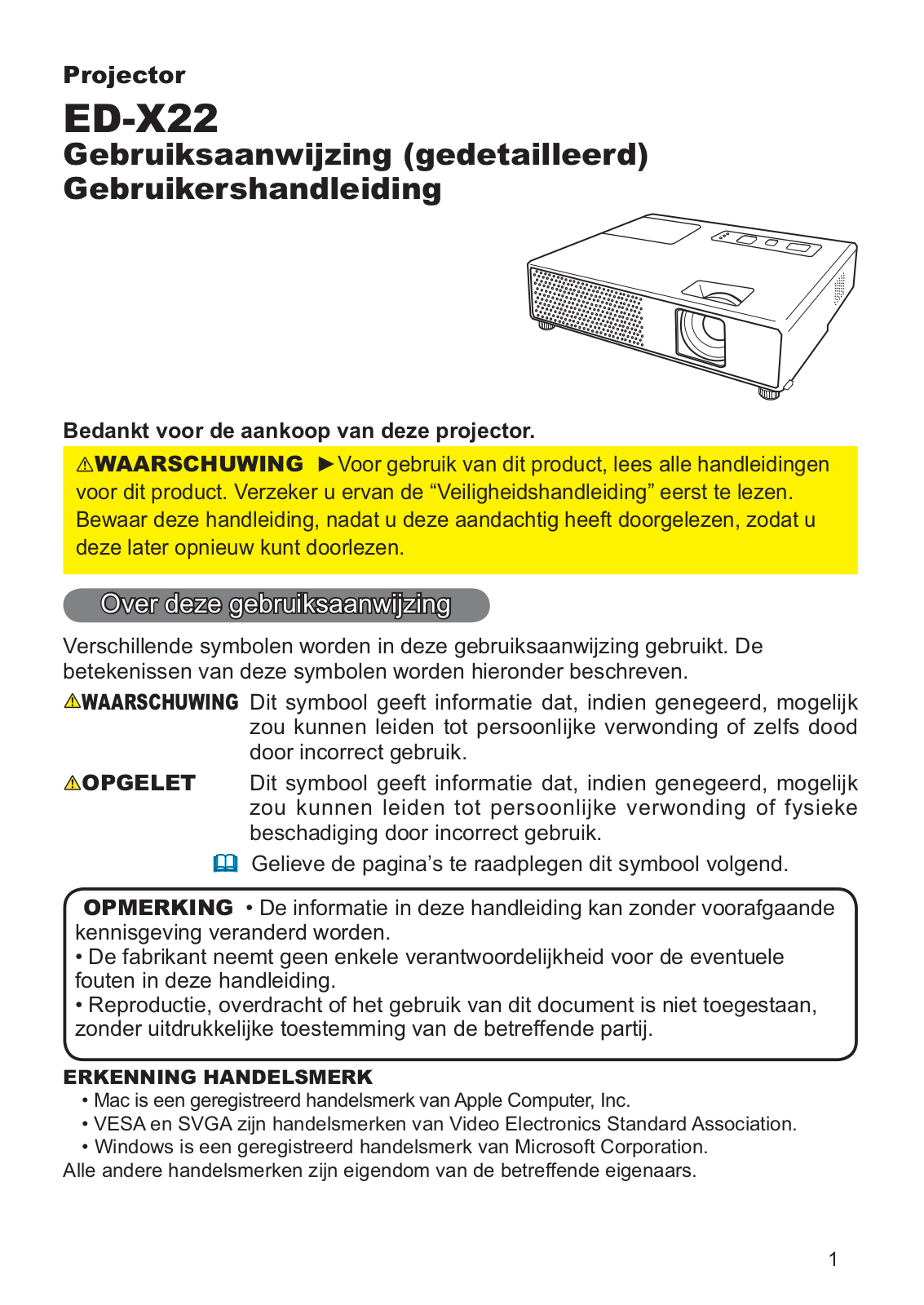 Hitachi ED-X22EF User Manual