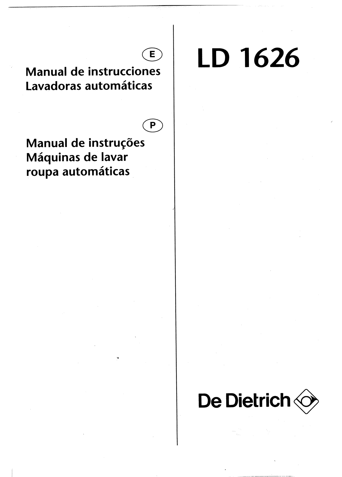 De dietrich LD1626 User Manual