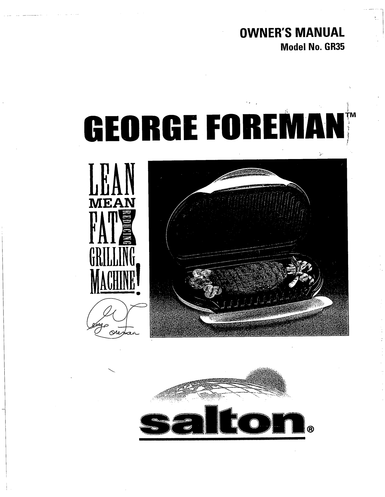 George Foreman GR35 User Manual